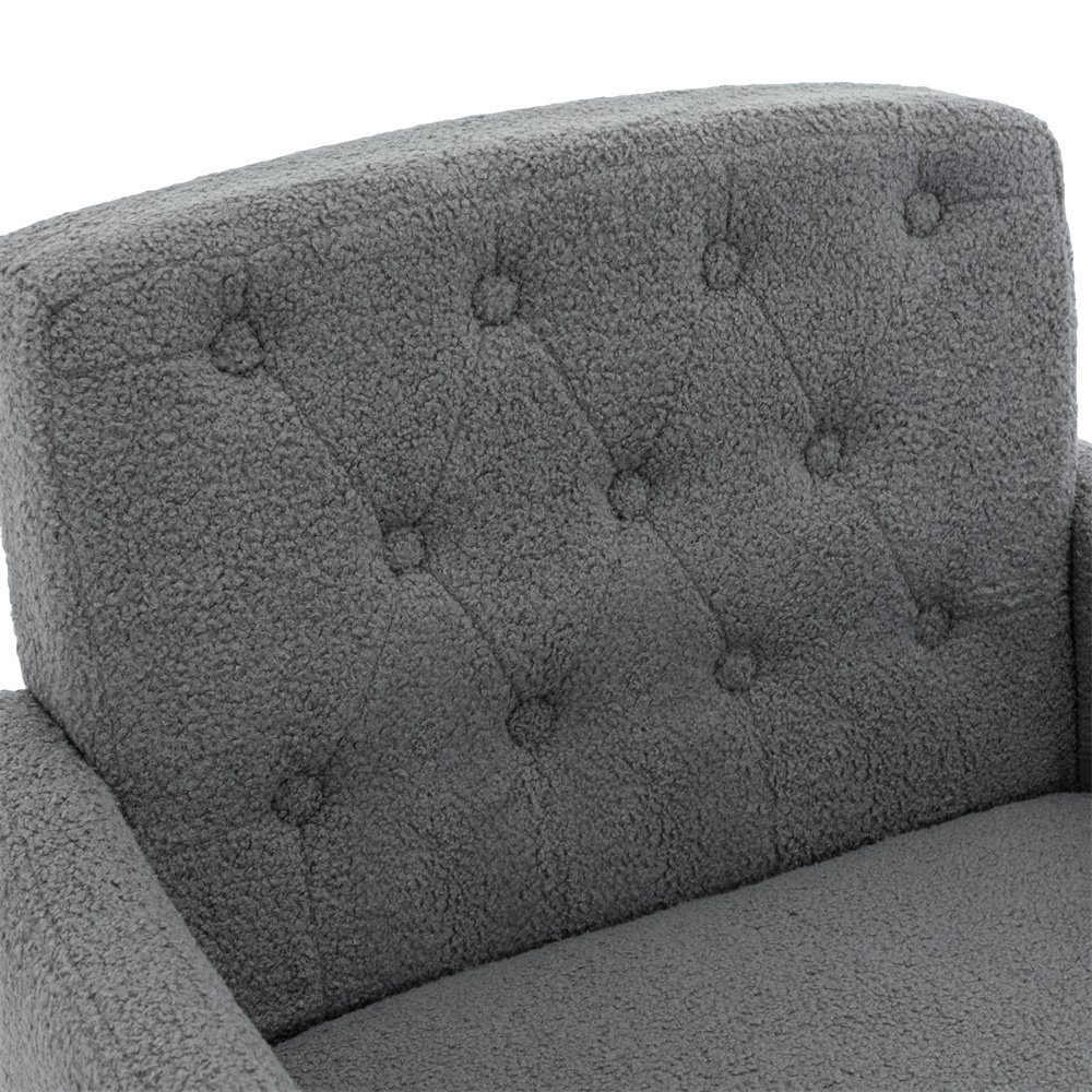 Moderner,Teddy-Samt-Freizeitstuhl, Armlehnstuhl St) grau Sessel gepolsterter DOTMALL (1