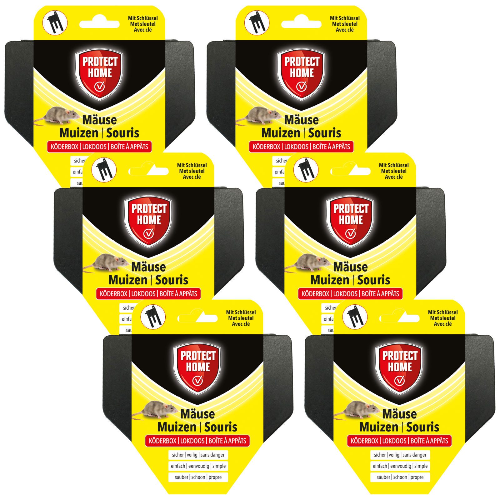 Protect Home Lebendfalle Mäuse Köderbox, 6 Stück