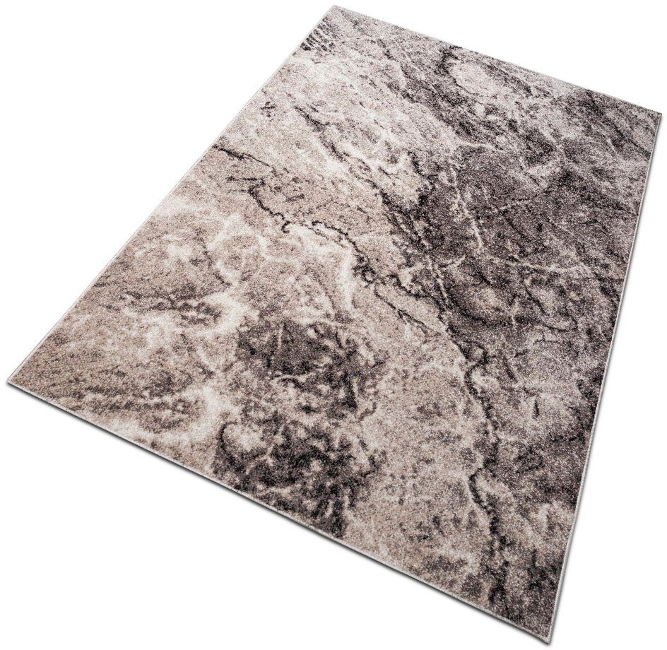 my home Teppich Saniel, rechteckig, Höhe: 9 mm, mit besonders weichem Flor, Kurzflor, Marmor-Optik, Wohnzimmer