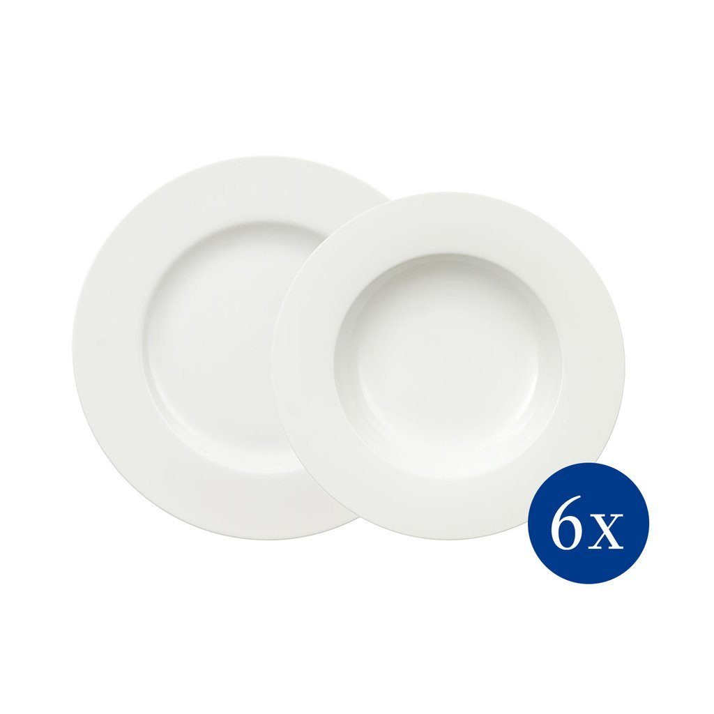 Villeroy & Boch Geschirr-Set Royal Teller-Set 12-teilig (12-tlg), 6 Personen, Porzellan