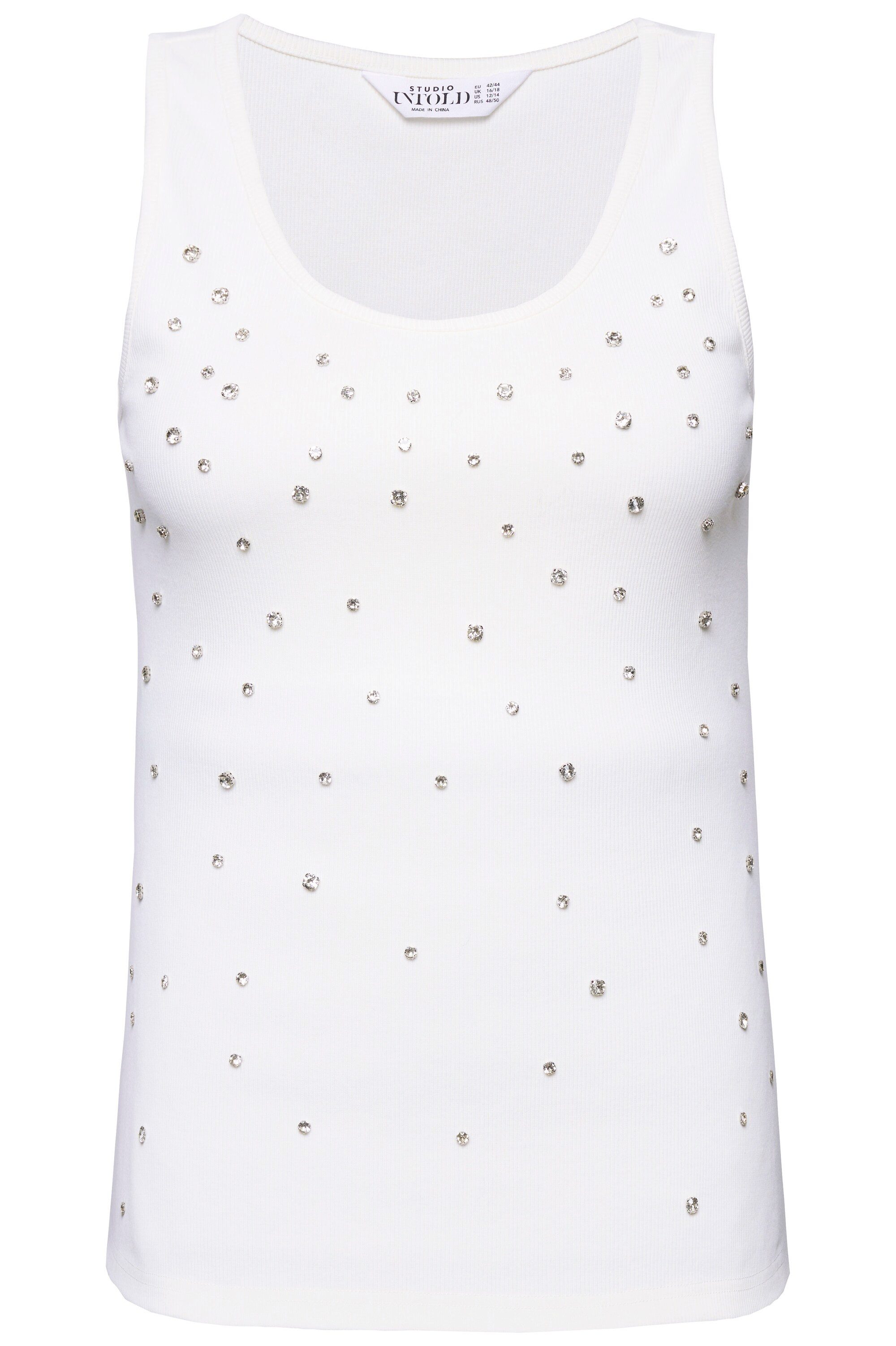 Studio Untold Longtop Ripptop Slim Shape Vintage Look Strass günstig online kaufen