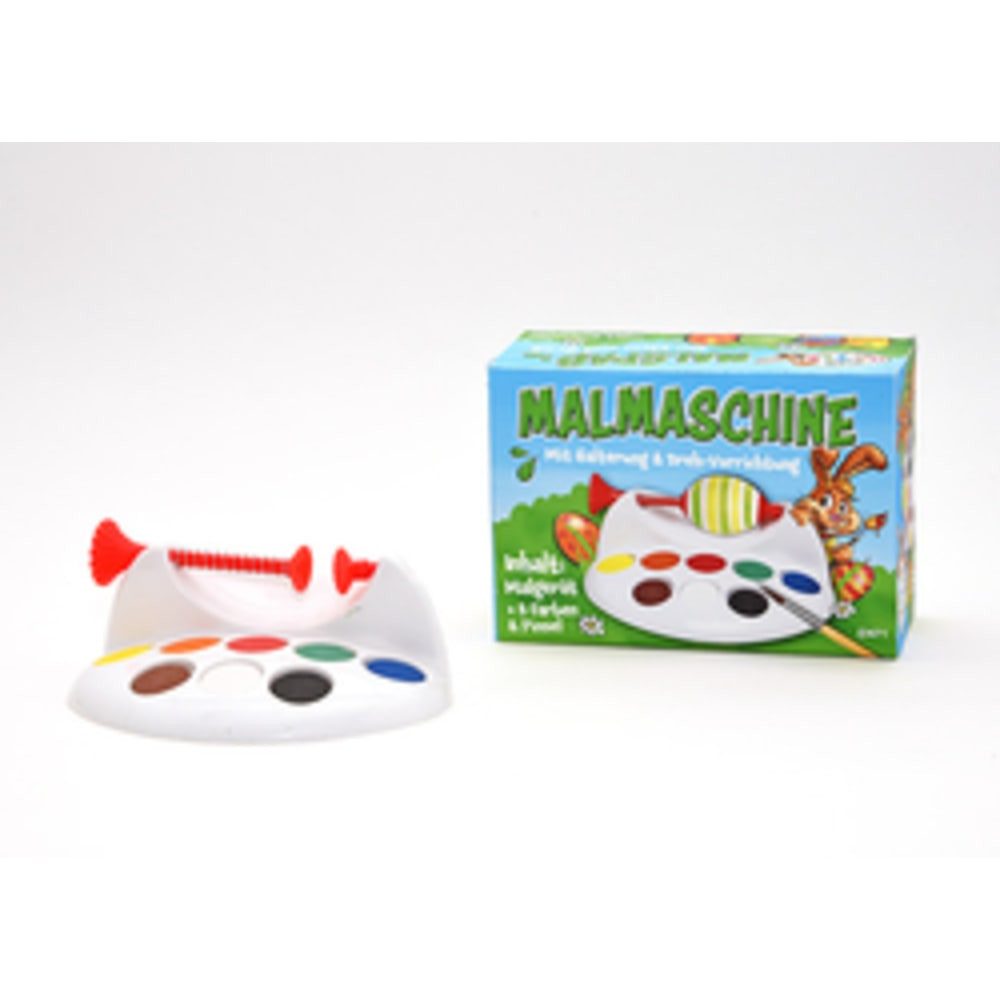 HundB Wasserfarbe Ostereier-Malmaschine - 8 Farben, Pinsel, Eiermalmaschine Farbset Malset Ostereierbemaler Pinselset Farbkasten