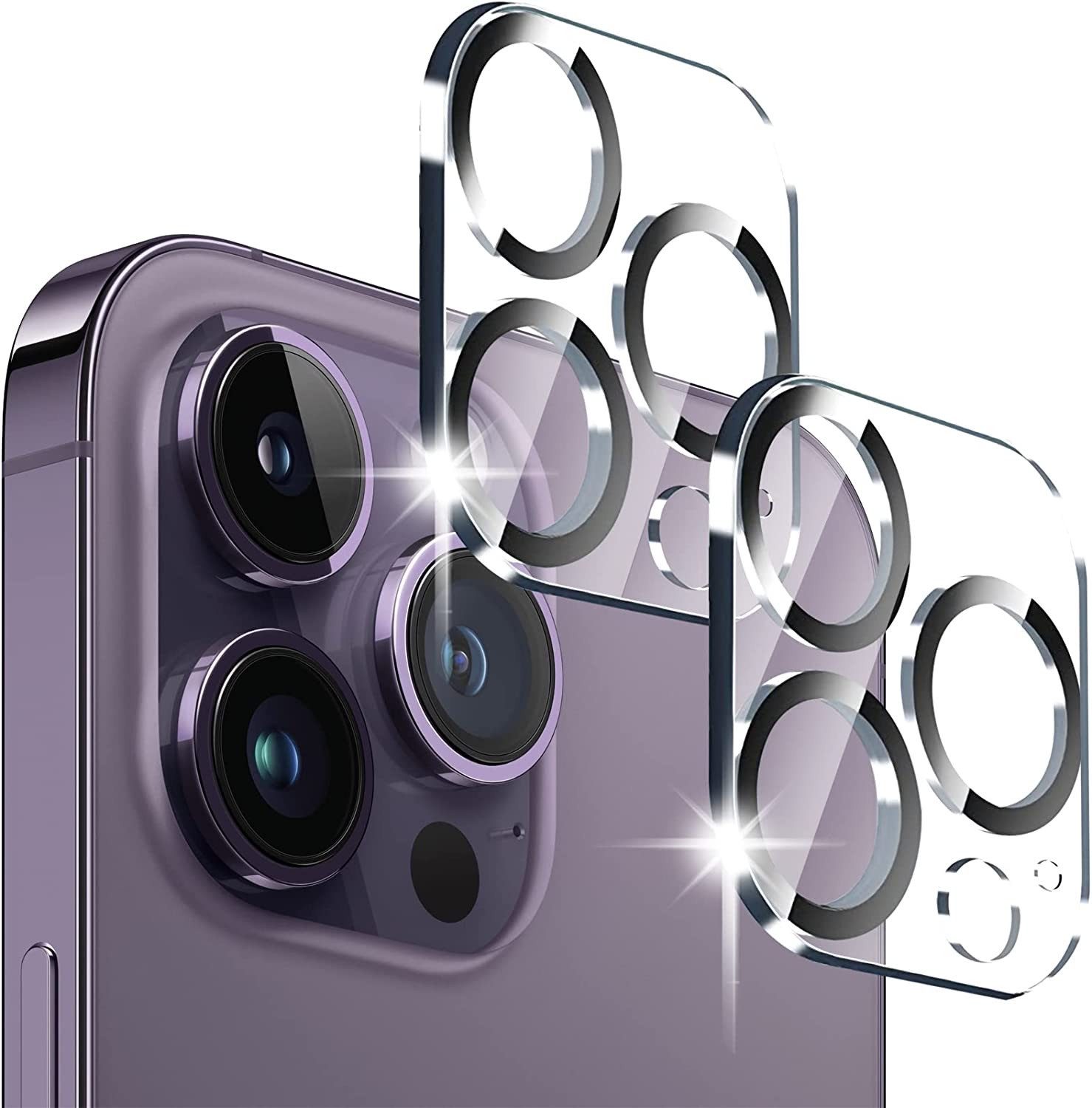 AVANA Schutzfolie Kamera Schutzglas für iPhone 14 Pro / iPhone 14 Pro Max Panzerglas, (2 Stück), Anti-Kratzer, glasklarer Kameraschutz