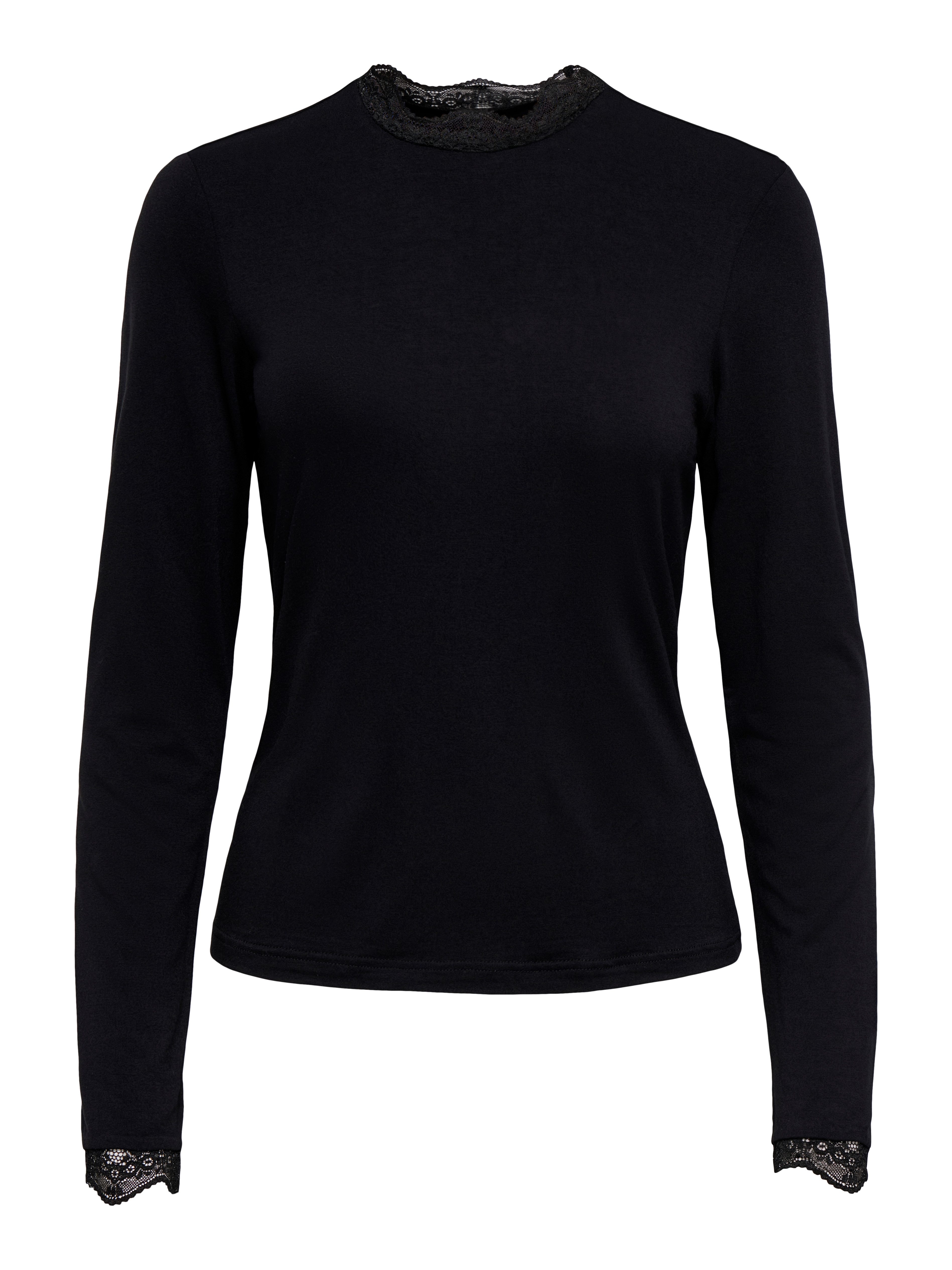 ONLY Langarmshirt ONLLIV L/S TOP WITH LACE DETAILS CS JRS Viskosemischung, regular fit