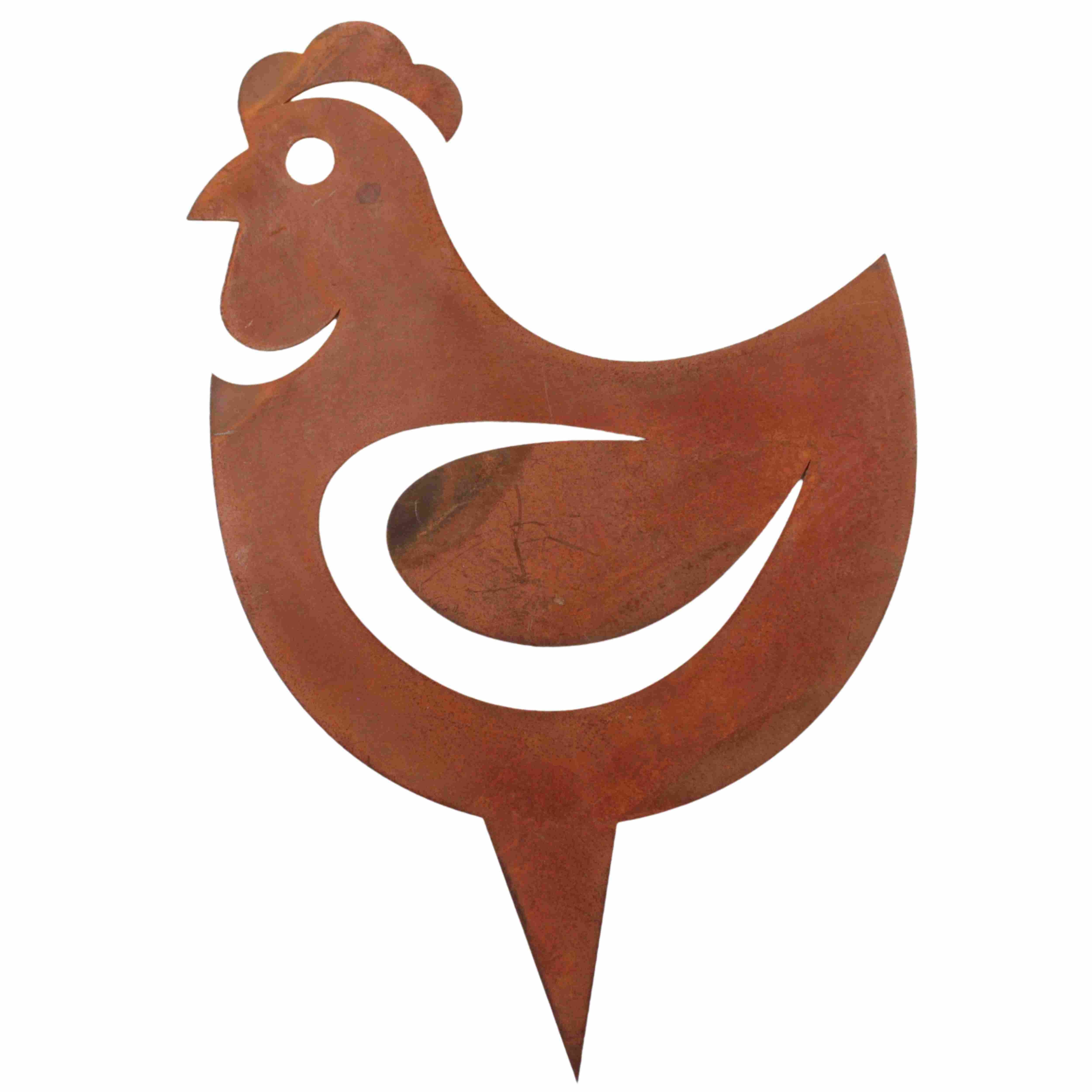 Dekofigur Hahn und Huhn Gartenstecker