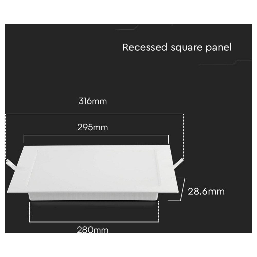 V-TAC Einbauleuchte V-TAC 10491 VT-61024 LED-Panel EEK: E (A - G) 24 W Weiß