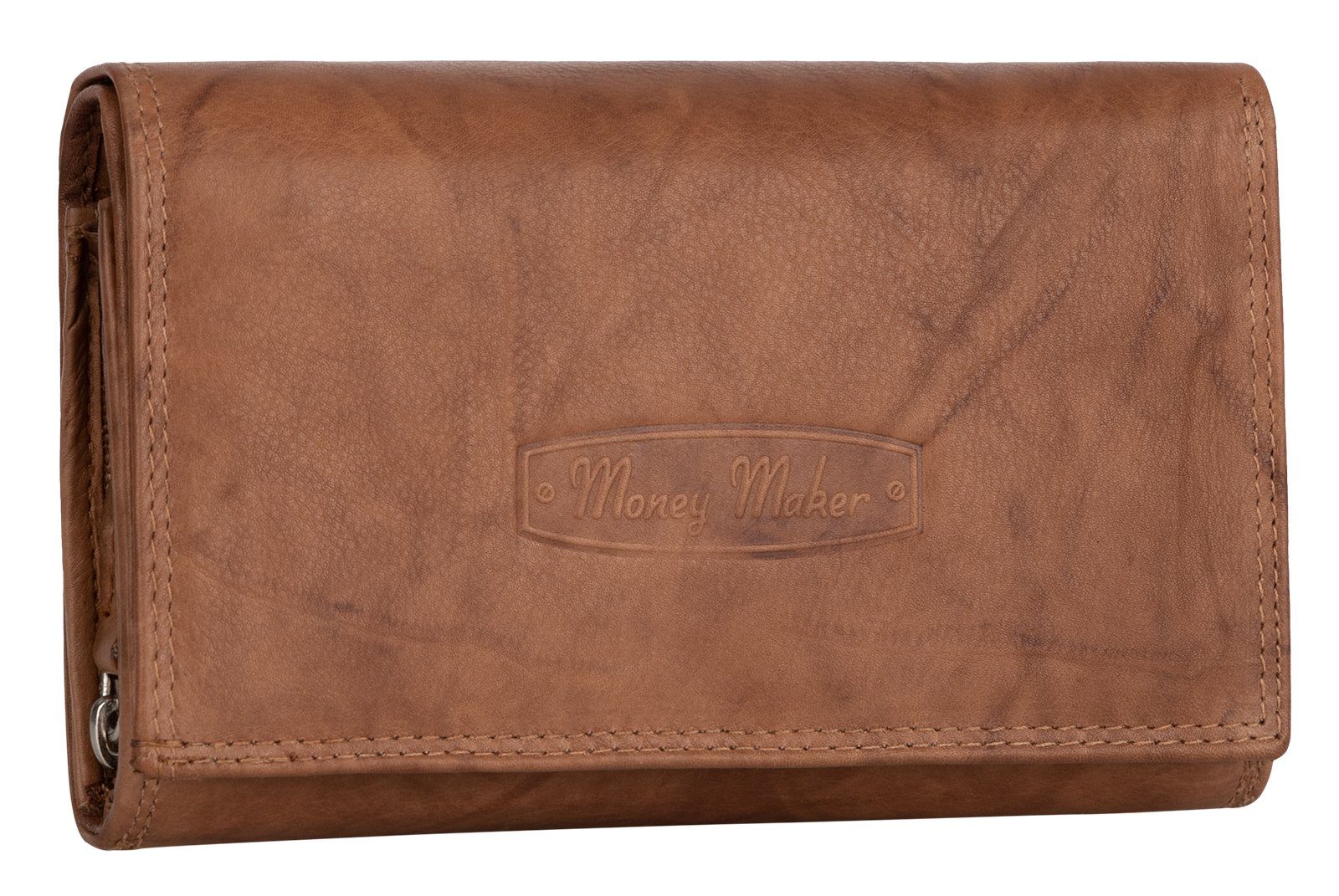 Money Maker Geldbörse RFID Damen Geldbörse Portemonnaie Geldbeutel Damenbörse Leder, Damen Geldbörse klappbar mit Drückknopf Portemonnaie Geldbeutel