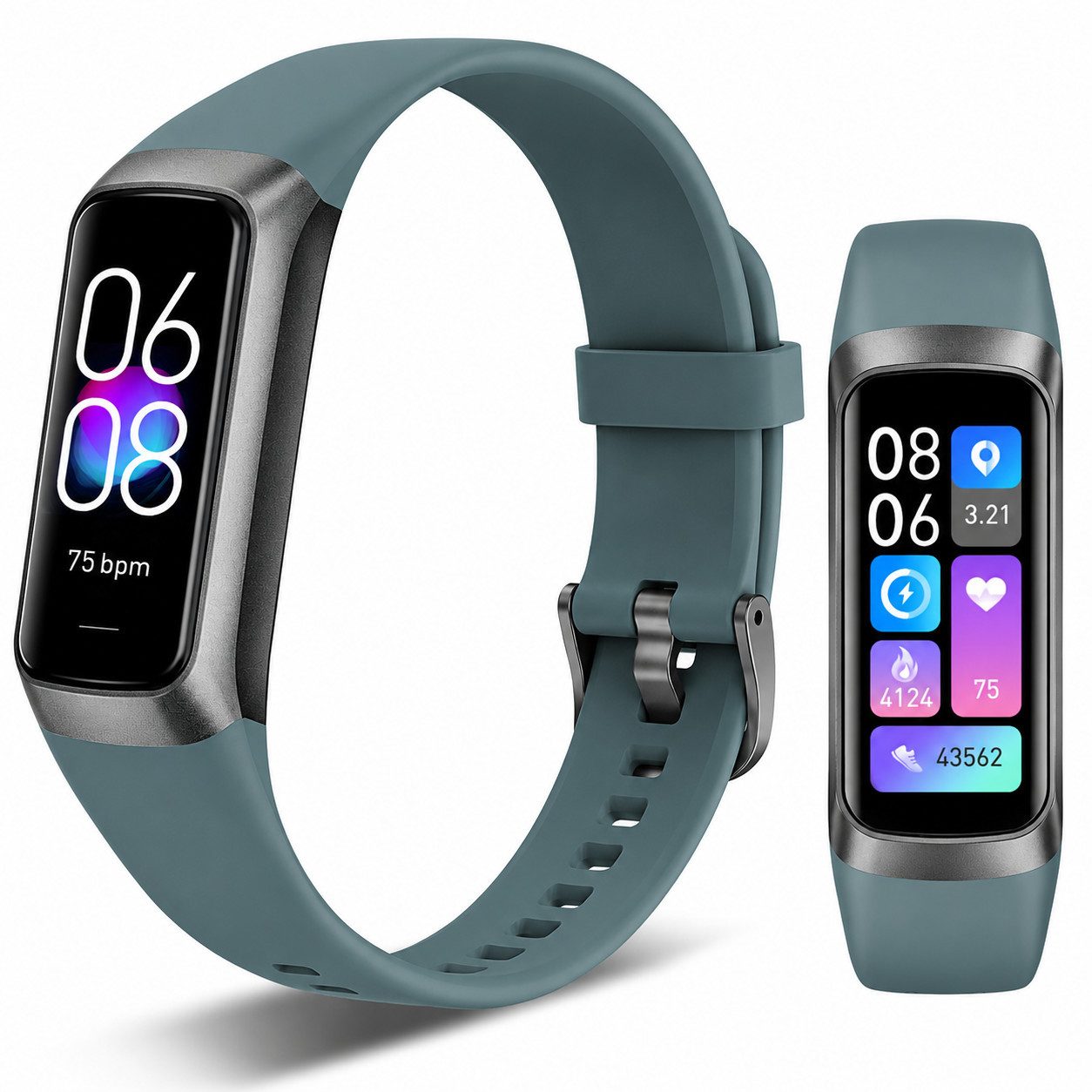 MOPUEA Fitness-Tracker Fitness Tracker AMOLED 25 Sportmodi IP67 Schlafanalyse Herzfrequenz (Fitness Tracker AMOLED Display TPU Armband für Alltag und Sport im Set, Fitness Armband 25 Sportmodi Schlafanalyse App Nachrichten IP67 Schutz), AMOLED 25 Sportmodi IP67 Schlafanalyse Puls App Mitteilungen im Alltag
