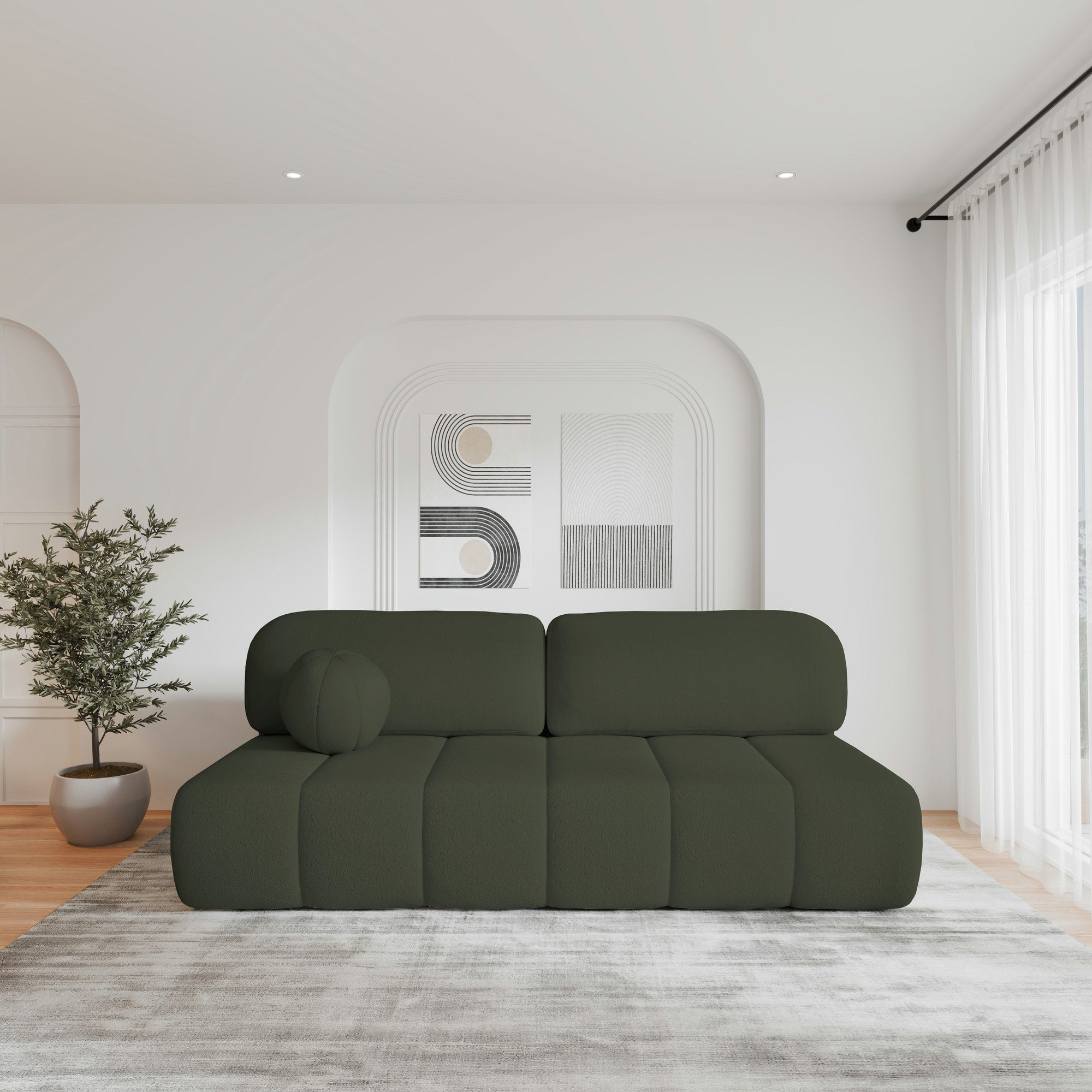 MOEBLO Sofa Fluffy aus Bouclé, Bequemes günstig online kaufen