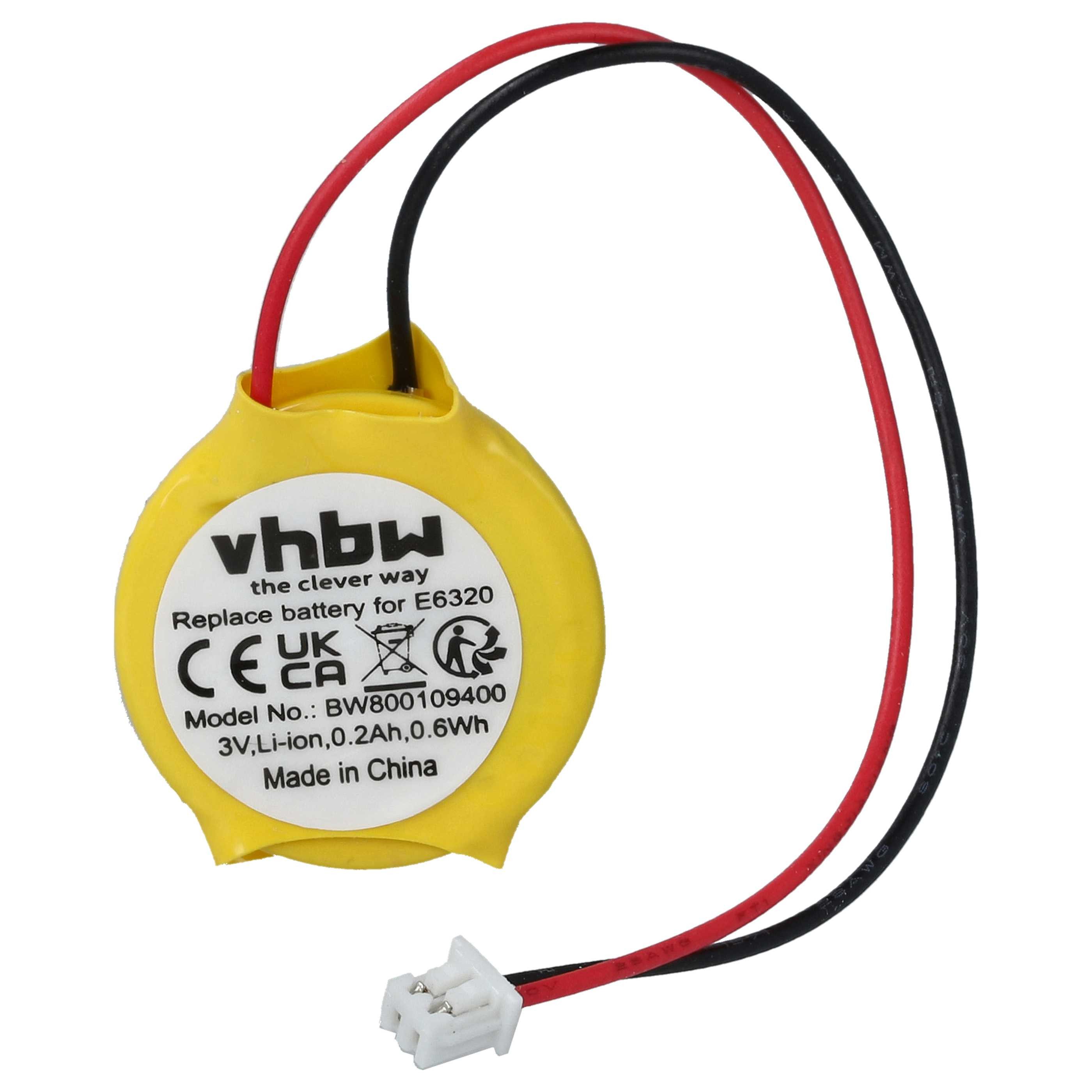 vhbw Batterie passend für Getac W130 Notebook, Netbook (200 mAh, 3 V, Akku Batterie Li-Ion 200 mAh (3 V, 1 St), Leistungsfähige Ersatz-Batterie für PC, Laptop, Barcodescanner, Nicht