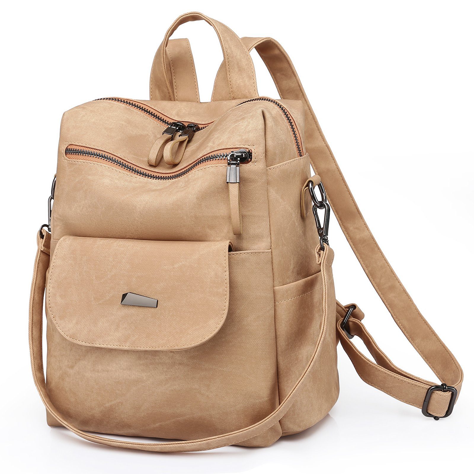 REDOM Rucksack Laptoprucksack Schulrucksack Lederrucksack Reiserucksack Kunstleder (30x28x15 CM, Vintage, Schultertasche, Notebook Laptop Tasche, Schule Rucksack), für Herren Damen Jungen Teenager Freizeit Arbeit Business Reisen