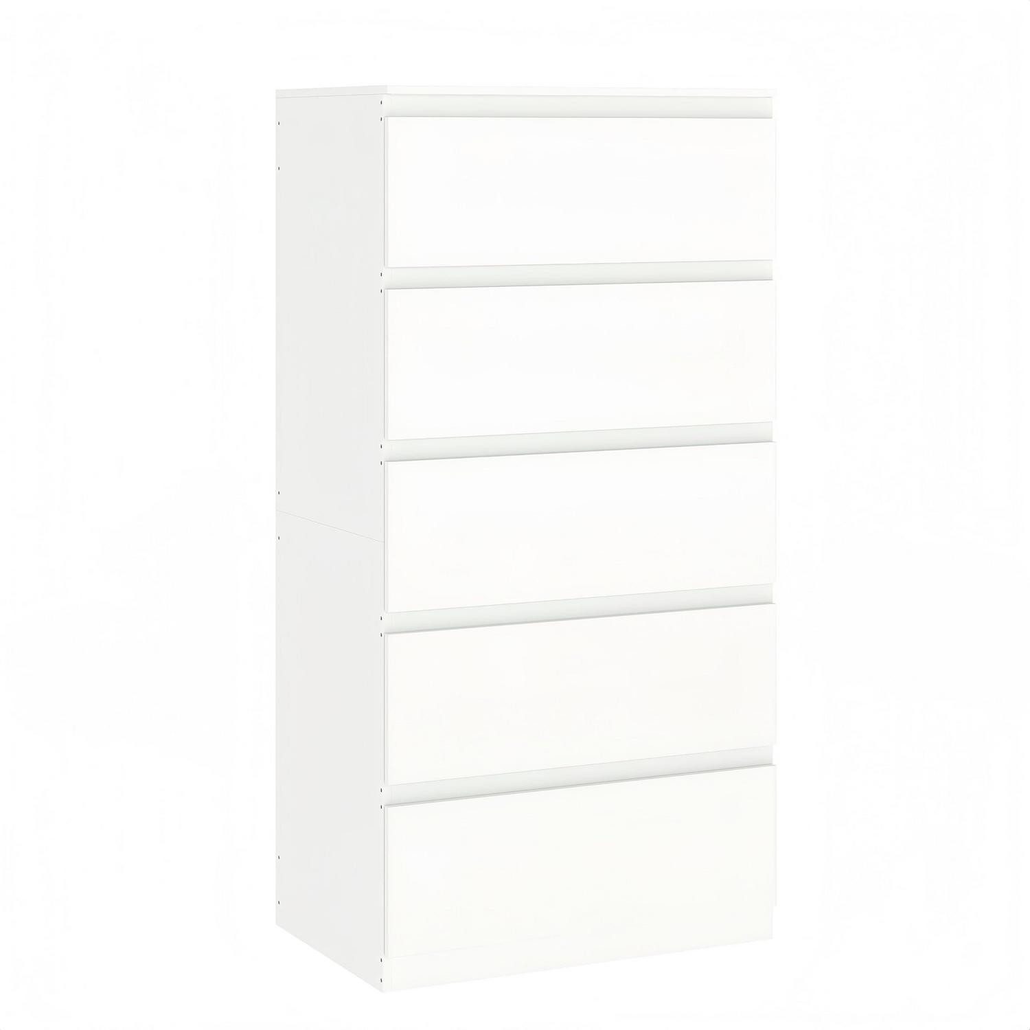 Kommode Kommode 5 Schubladen Weiß MDF Holz 1 60 x 40 x 120,5 cm (5 Schubladen)