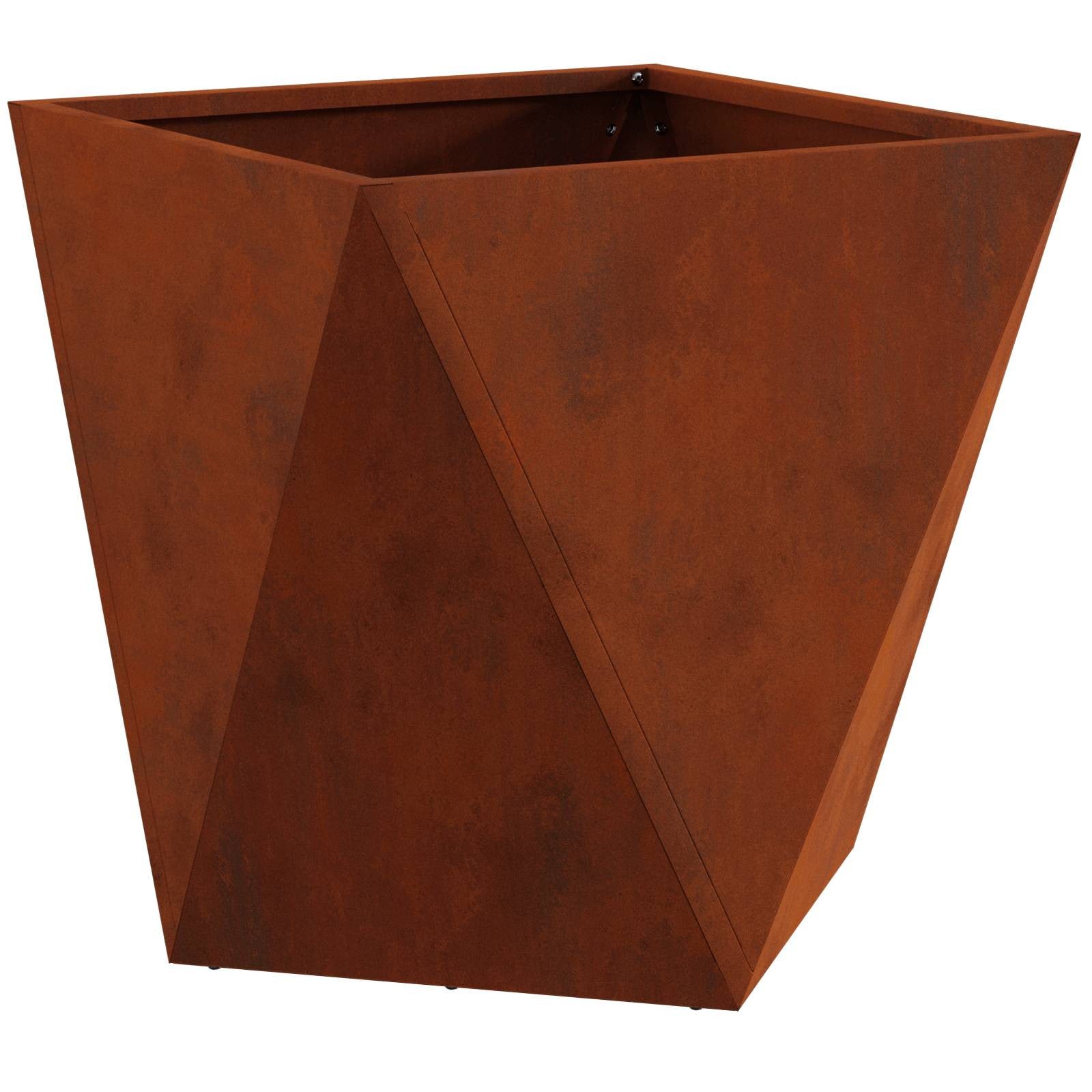 vidaXL Blumentopf Pflanzkübel Rostig 40 x 40 x 40 cm Wetterfeststahl (1 St)