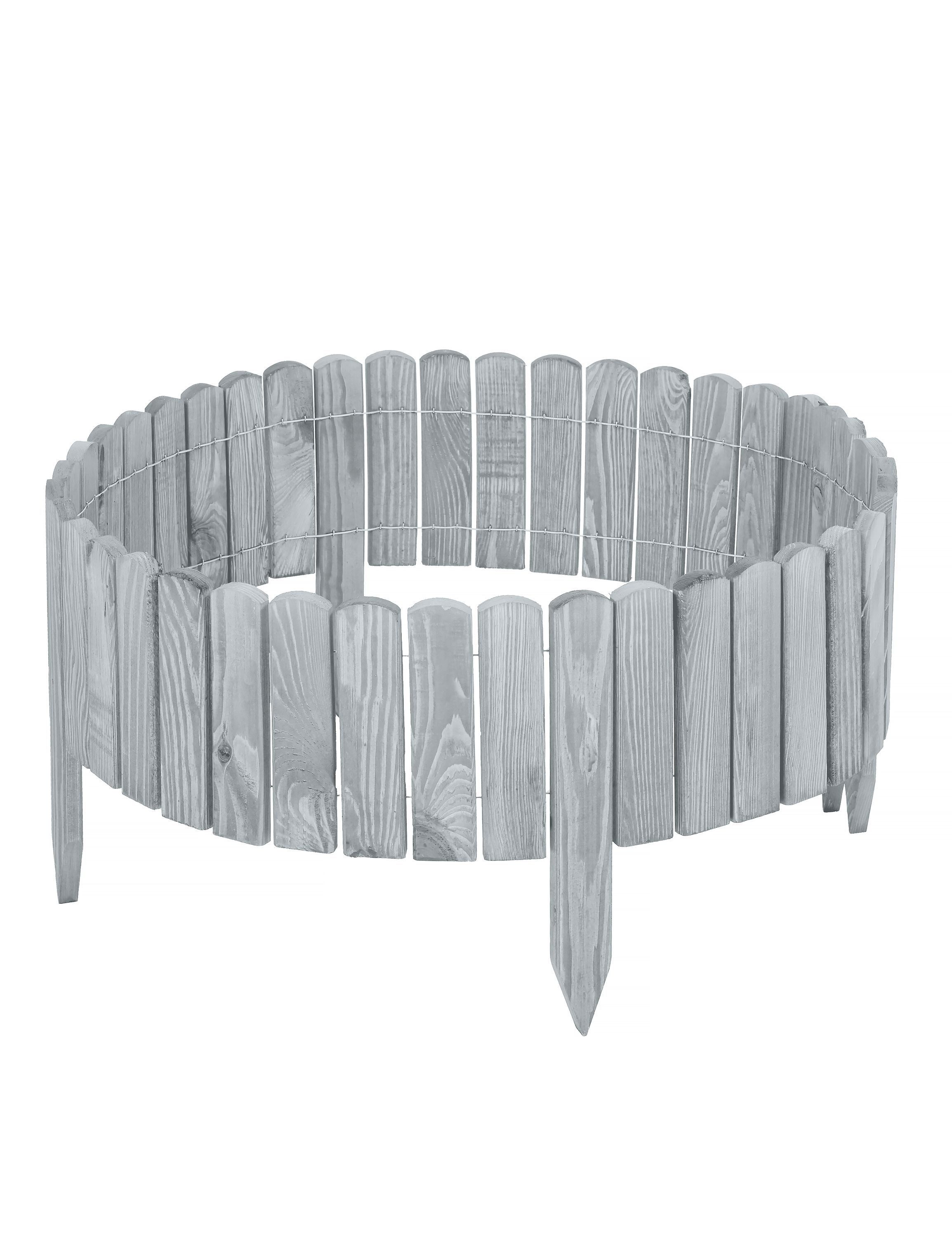 Garronda Rasenkante Beeteinfassung Holz Rollzaun Flexibler Rollborder Länge: 2m GD-0046, LxH: 2x8 cm – Bild 5 von 5