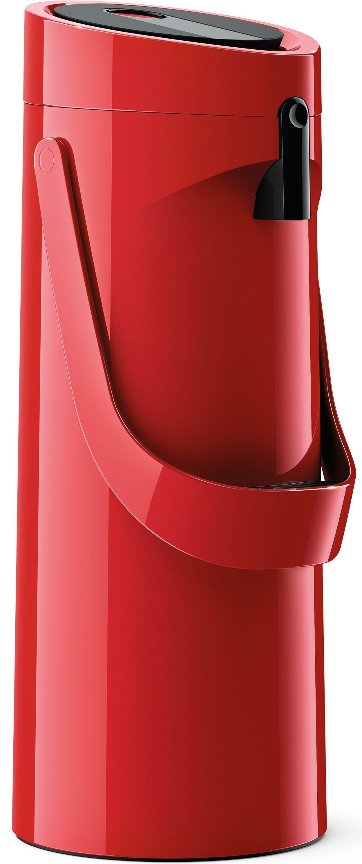Emsa Pump-Isolierkanne Ponza Pump, 1,9 l, hält heiße Getränke 12 Stunden heiß, kalte 24 Stunden kalt rot