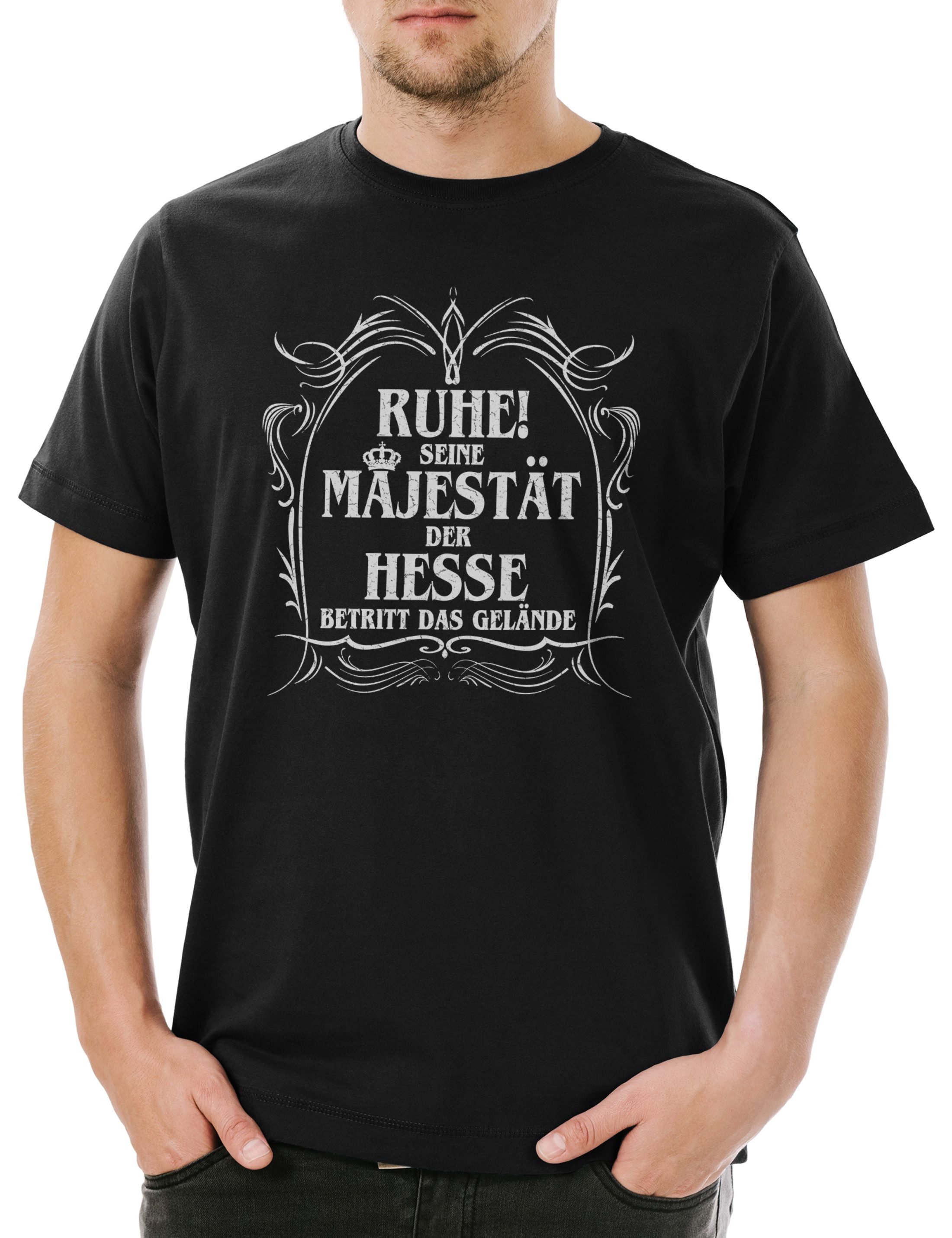 Print-Shirt Seine Majestät Der Hesse Herren T-Shirt Äppler Apfelwein Hessen Fun