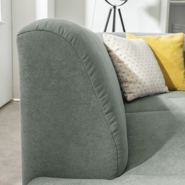 Max Winzer® Ecksofa Terrence Ecksofa links mit Sofa 2,5-Sitzer rechts Flachgewebe hellgrün, 1 Stück, Made in Germany