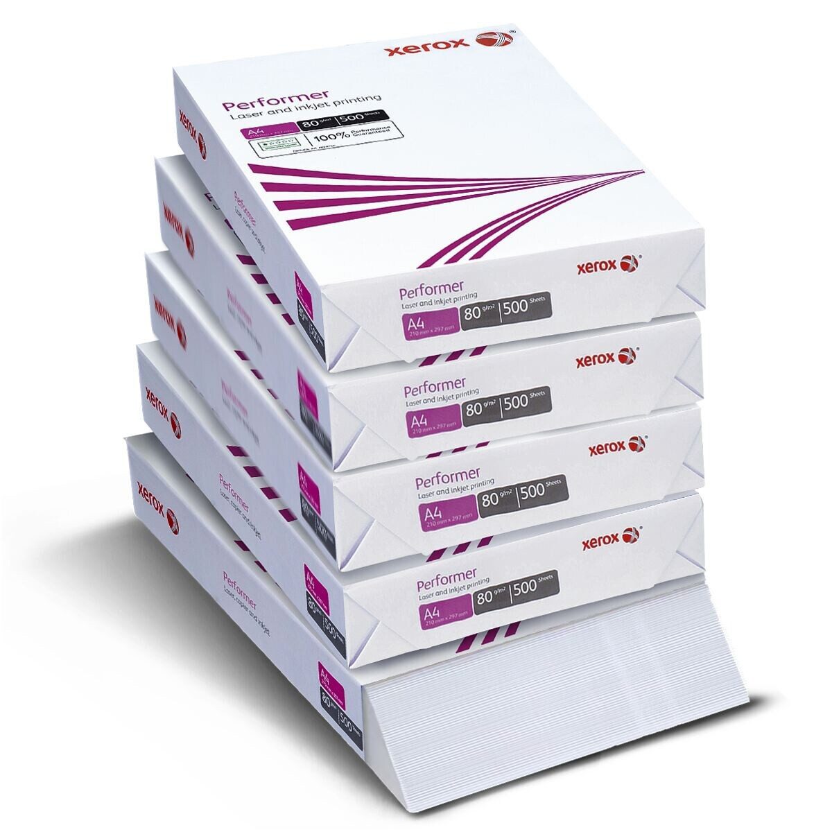 Xerox Druckerpapier Performer, DIN A4, 80 g/m², 148 CIE, 5x 500 Blatt