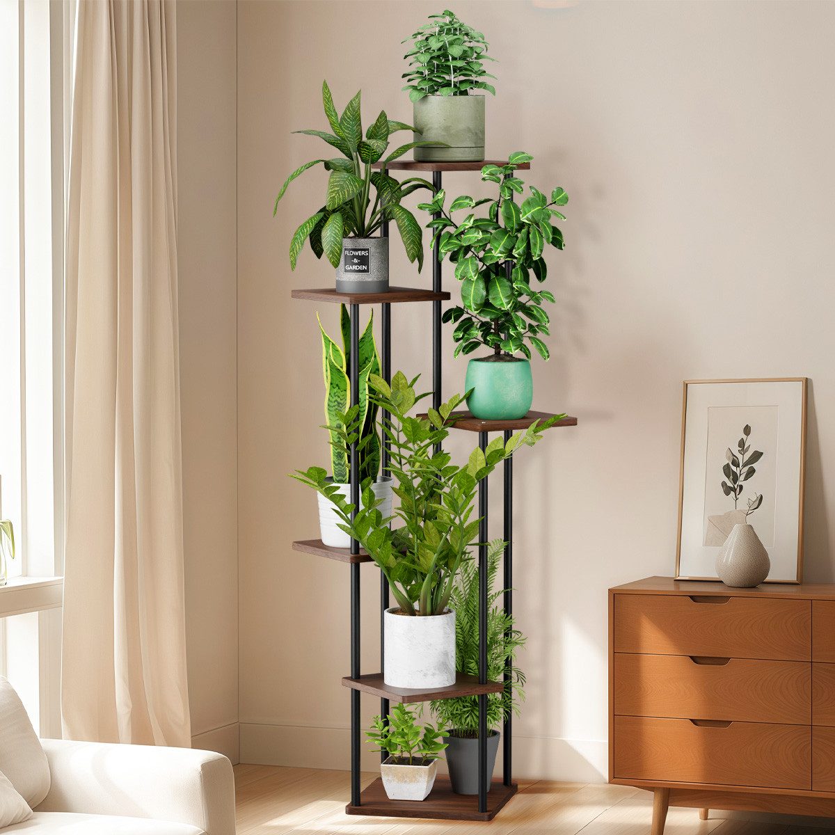 Simloveve Blumenständer Pflanzenständer indoor 6 Etagen Pflanzenregal Blume günstig online kaufen