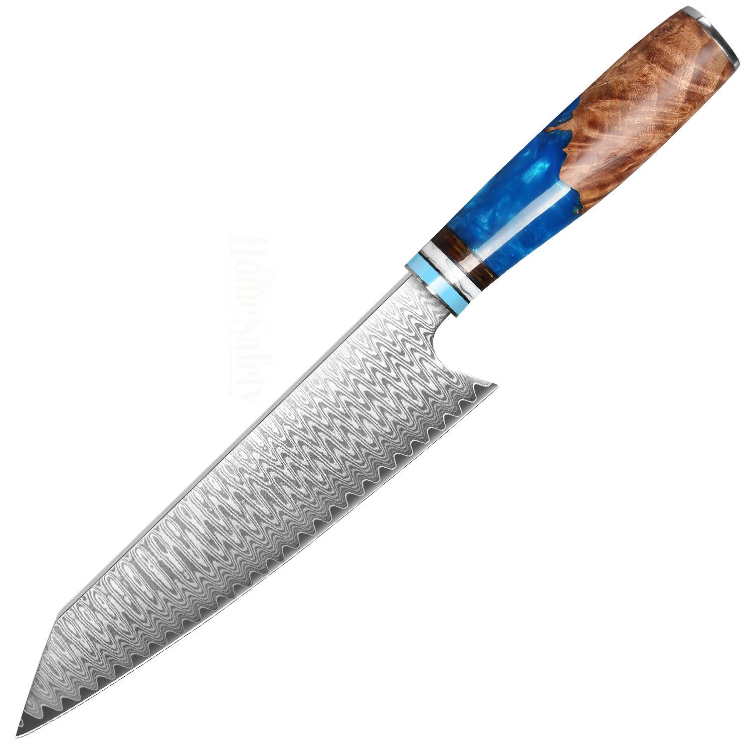 KingLux Damastmesser Küchenmesser Damaszener Stahl Santoku Brot Hackmesser