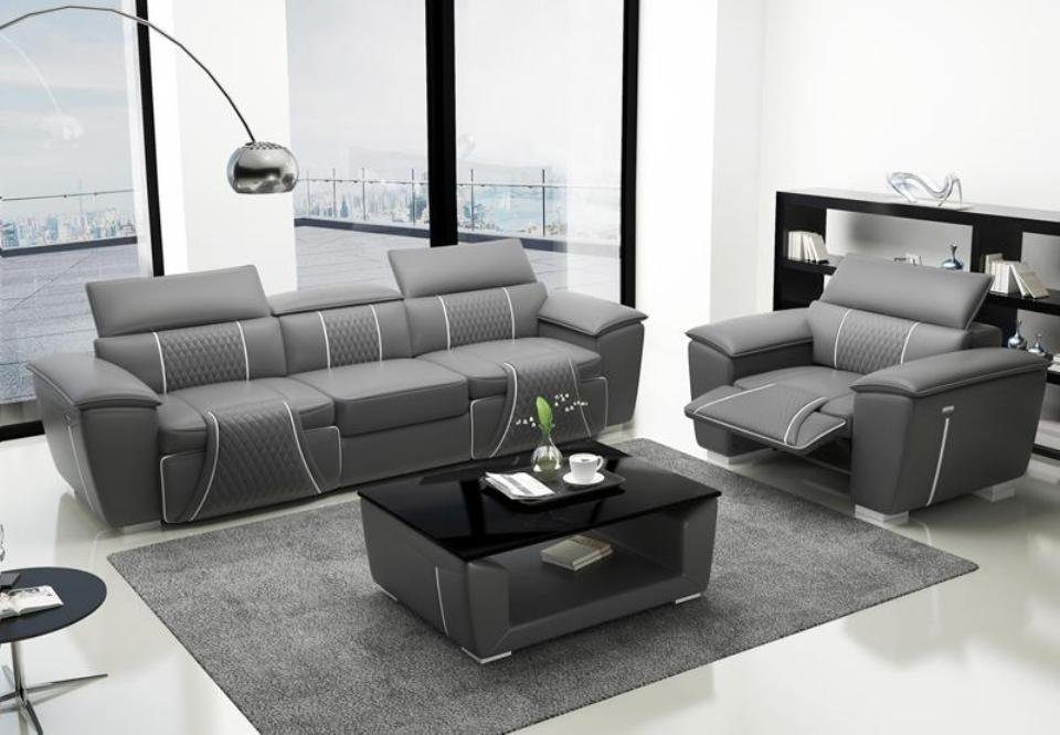 3+2 Europe JVmoebel Relax Sofa Sitzer Couch Sofagarnitur, Made Schwarze Multifunktions in
