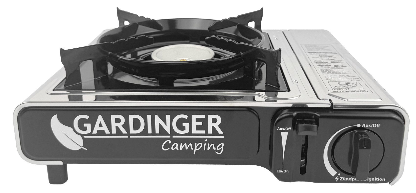 GARDINGER Gaskocher Camping Universal-Kartuschen Kocher Safety Camp Allgas, (4-St), Zündsicherung