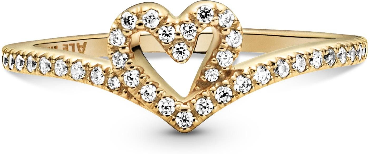 Pandora Fingerring Pandora Timeless Wishbone Funkelndes Herz Ring 169302C01 günstig online kaufen