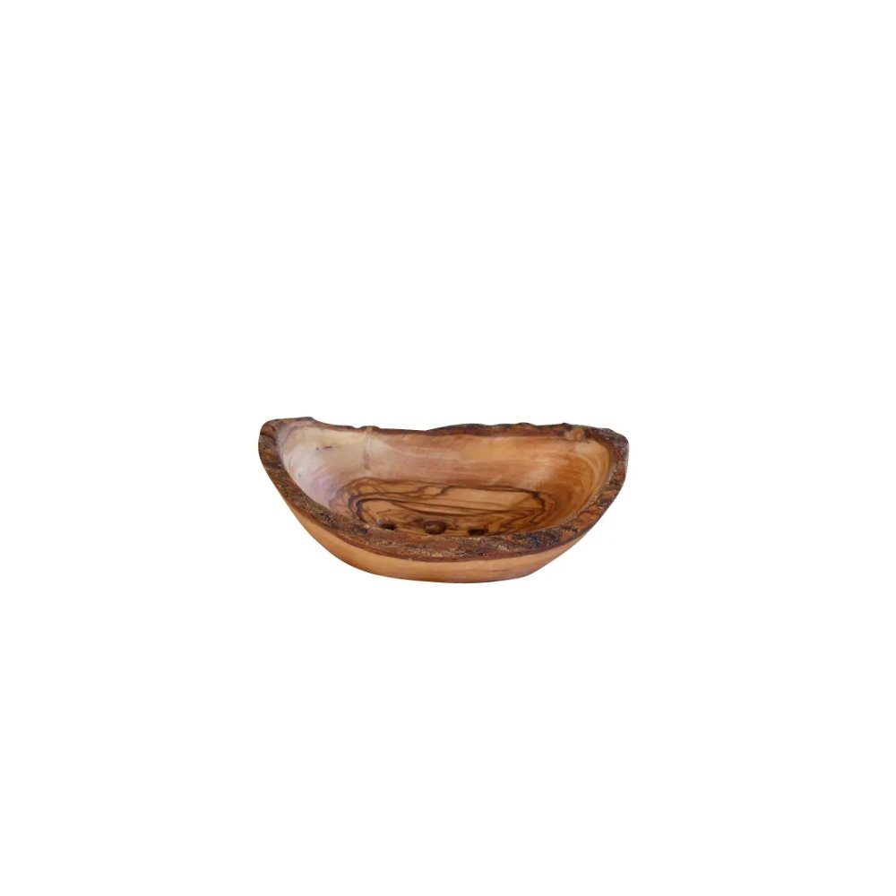 Olivenholz-erleben Seifenschale Seifenschale oval rustikal MITTEL mit Rille, aus Olivenholz, 1-St., antibakterielle Wirkung, resistent gegenüber Feuchtigkeit