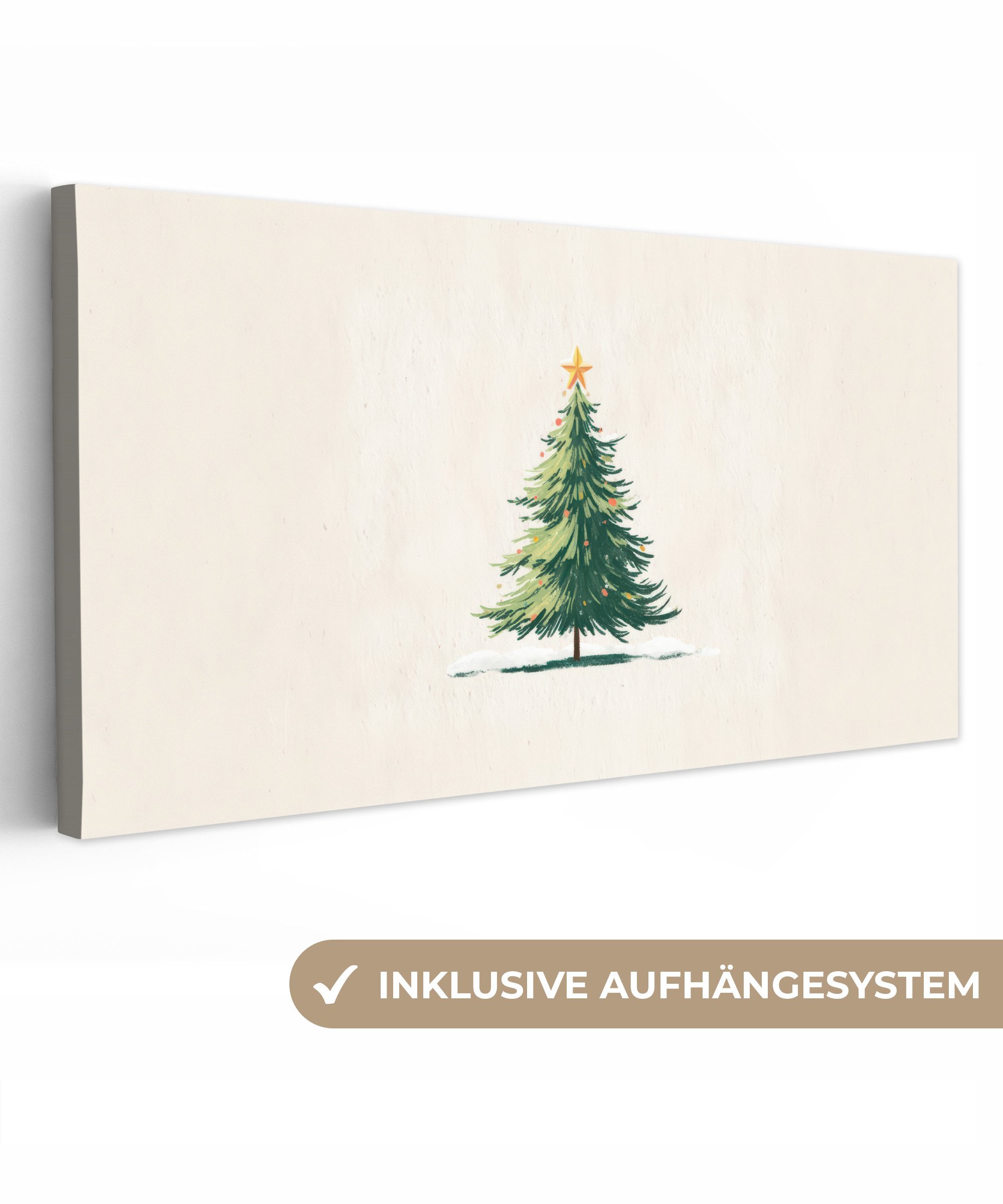 OneMillionCanvasses® Leinwandbild Panorama Weihnachtsbaum - Illustration günstig online kaufen