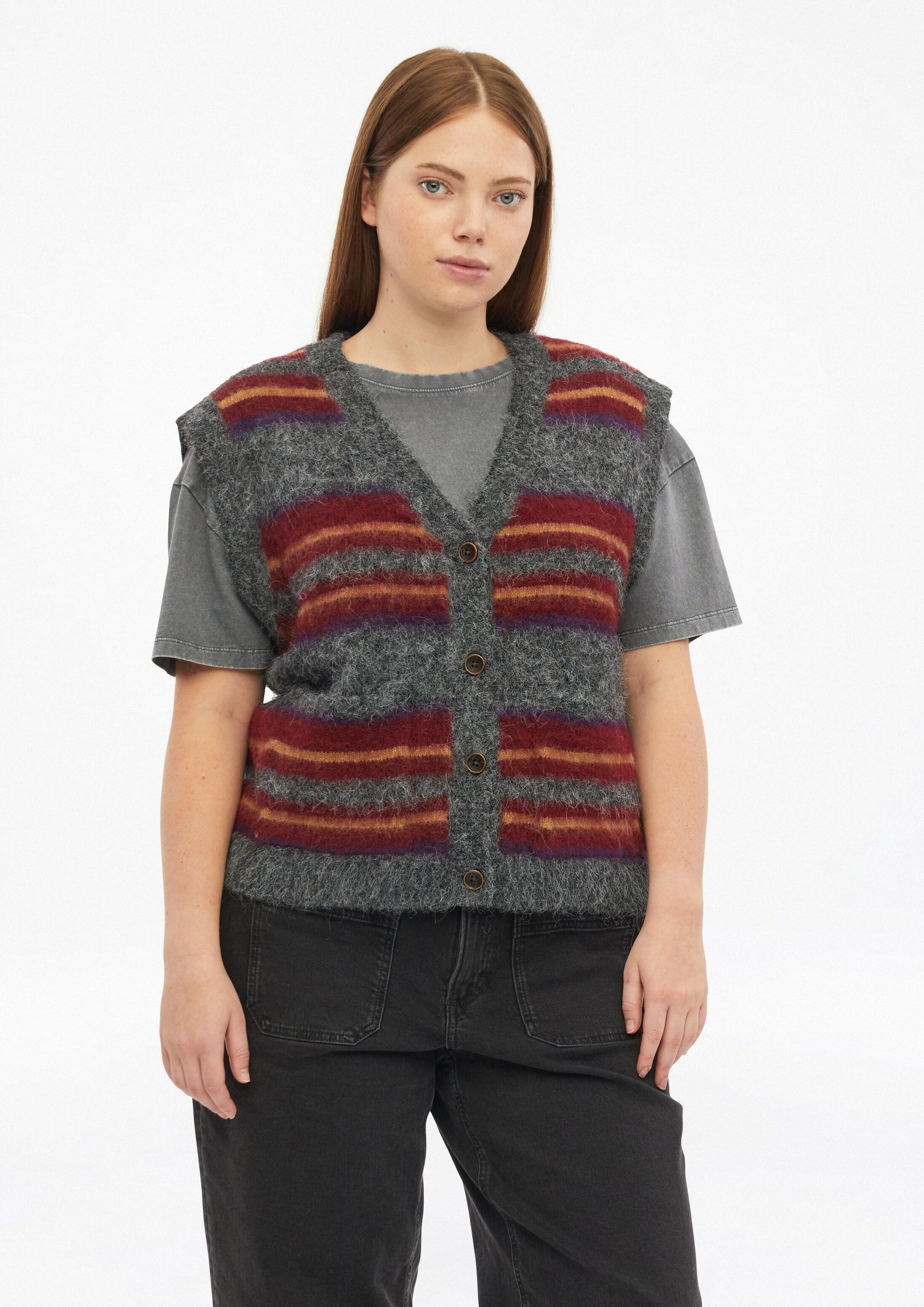 QS Funktionsweste Strickjacke Flauschige Strickweste