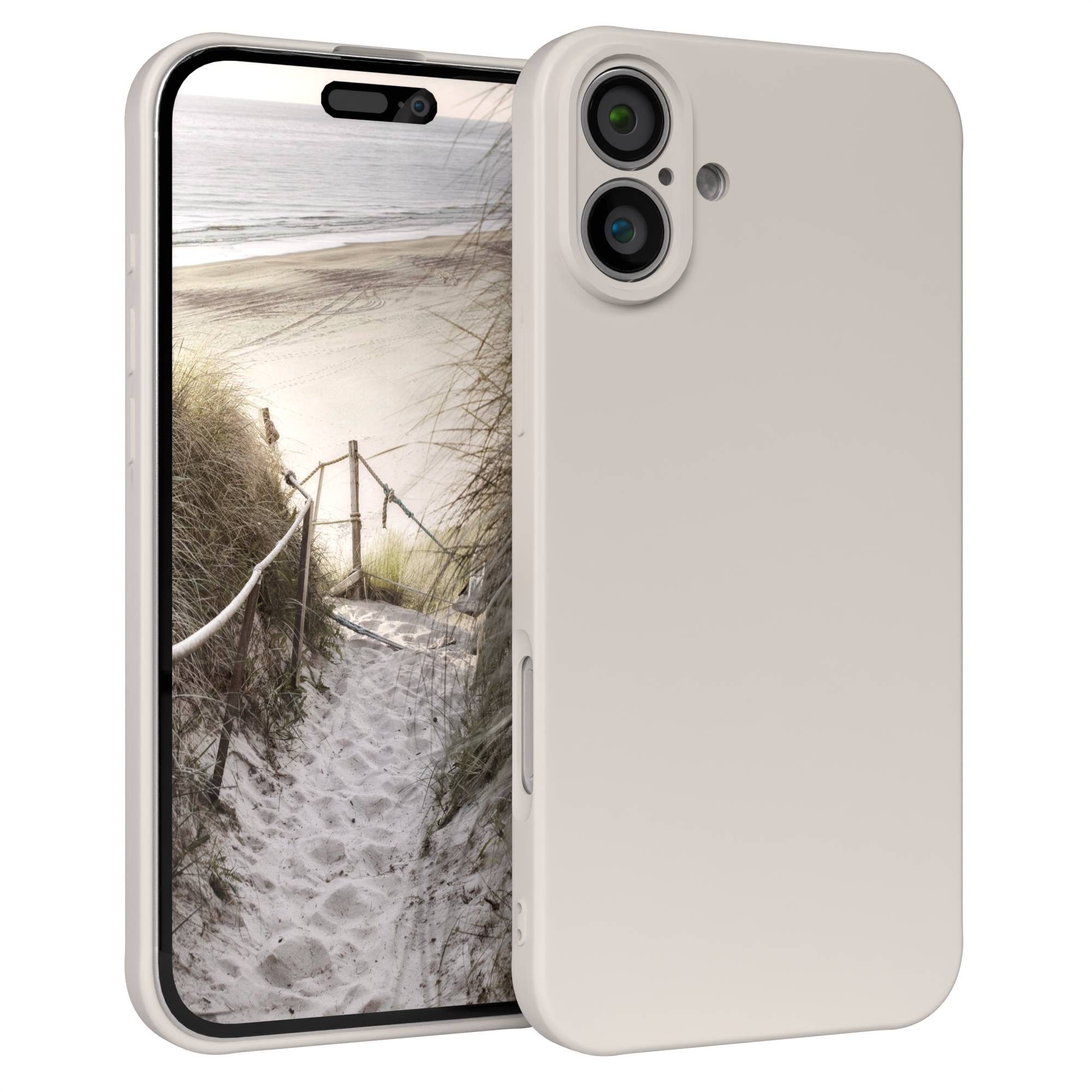 EAZY CASE Handyhülle für Apple iPhone 16 Plus Hülle Silikon 6,7 Zoll, Bumper Case Matt Slimcover Silikonschutzhülle elastisch Polarstern