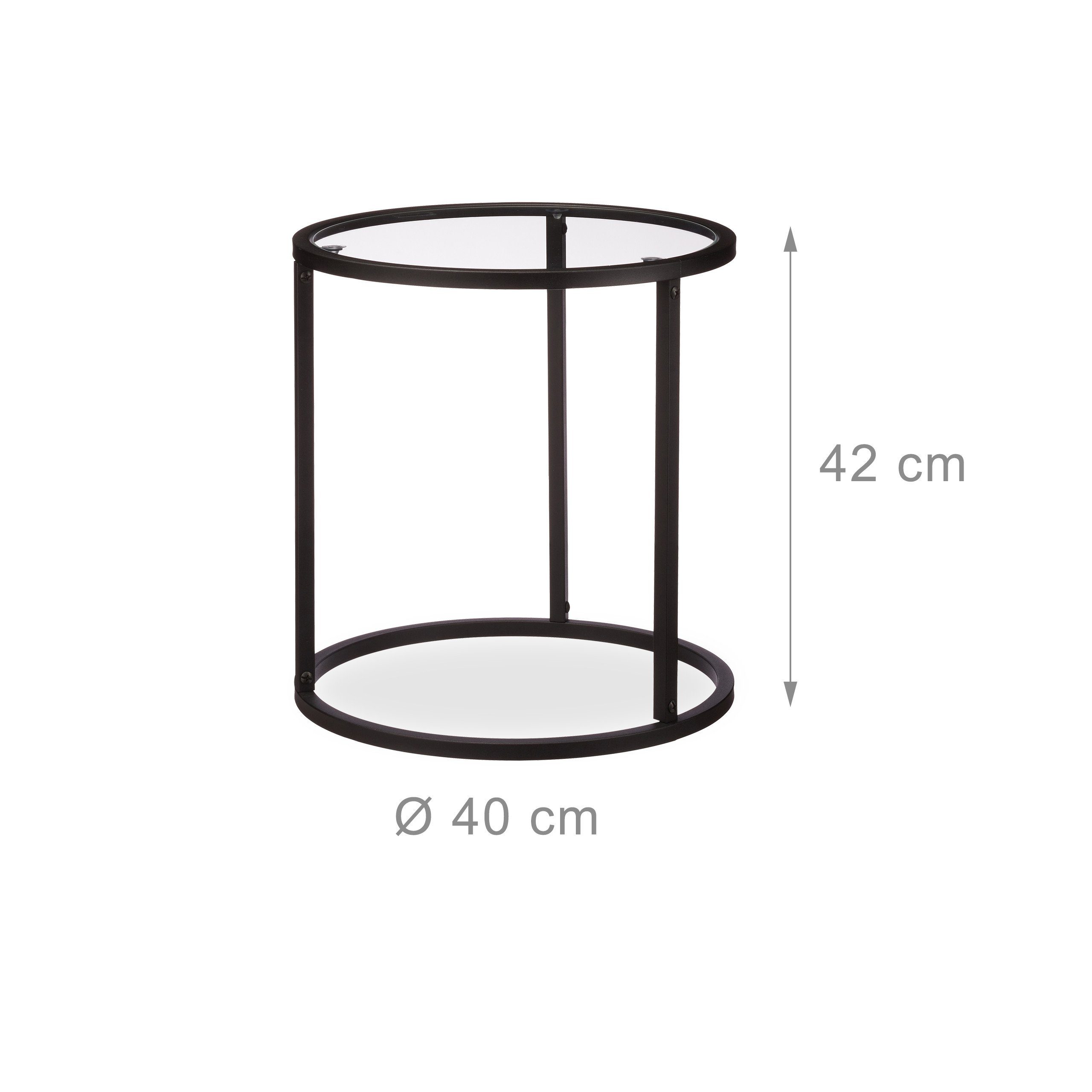 relaxdays Satztisch Beistelltische 2er Set Glas (2-St) – Bild 5 von 5