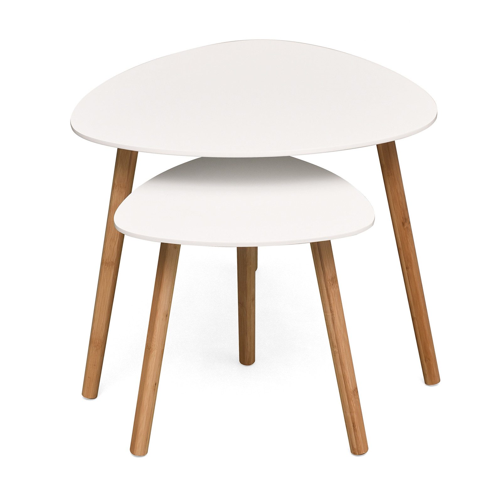 Floordirekt Beistelltisch Couchtisch-Set Oregon, 2er Set mit Weißer Tischpl günstig online kaufen