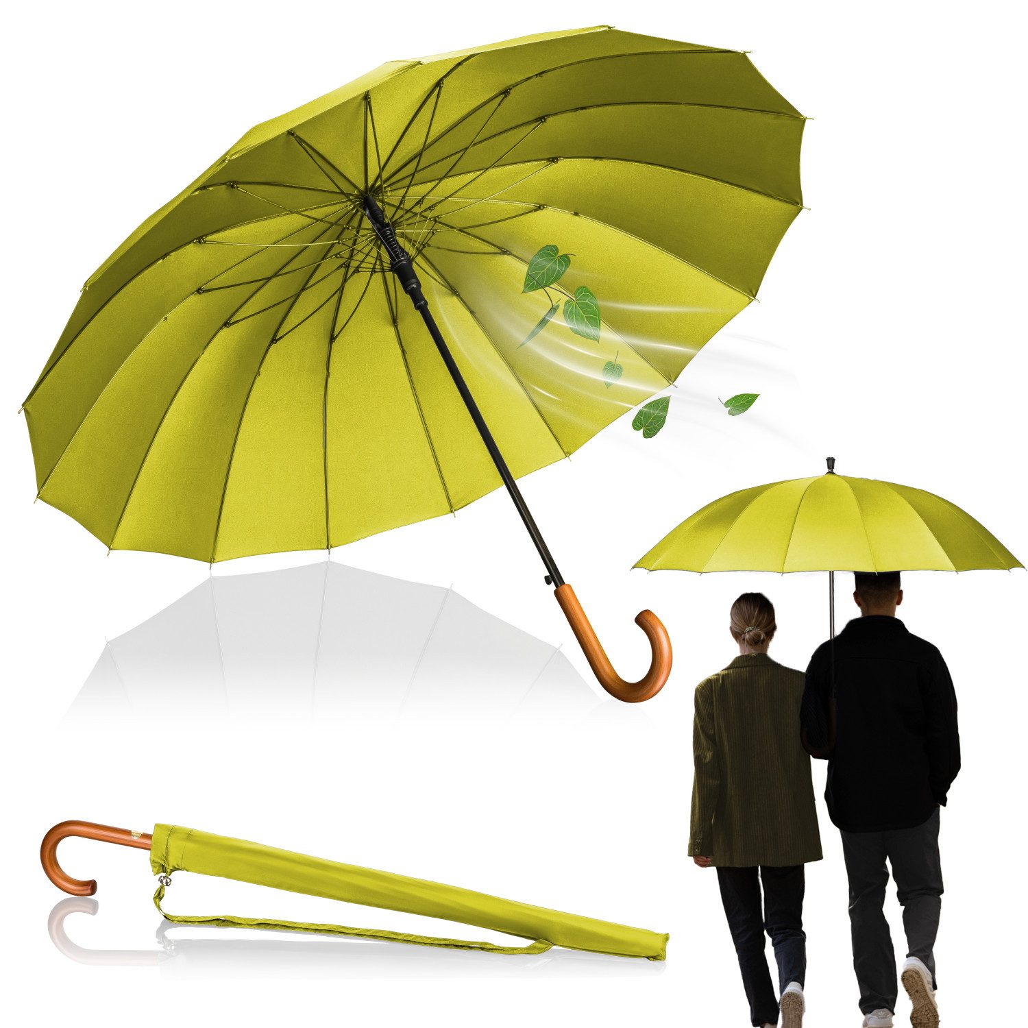 Logan & Barnes Stockregenschirm Edinburgh, Gummierte Spitze