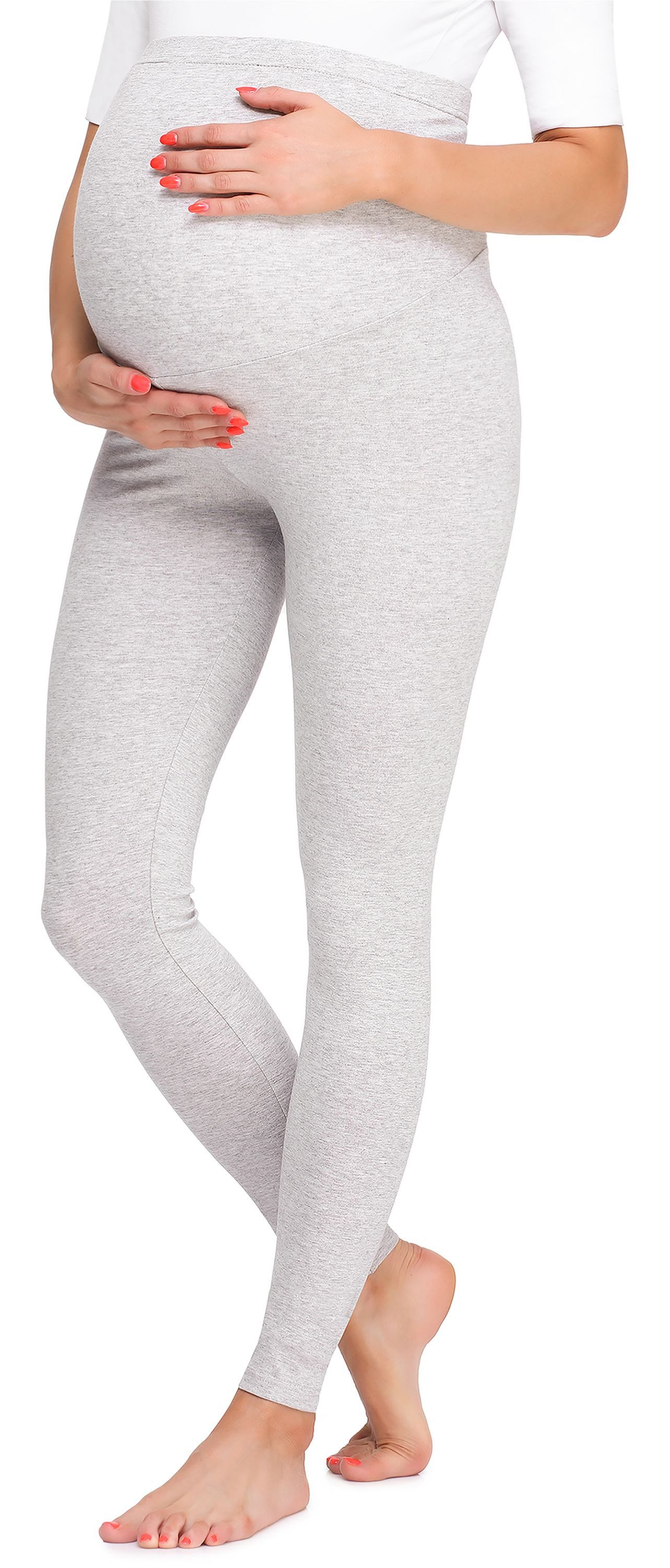 Be Mammy Umstandsleggings Damen Lange Umstandshosen BE20-257 (1-tlg) elastischer Bund