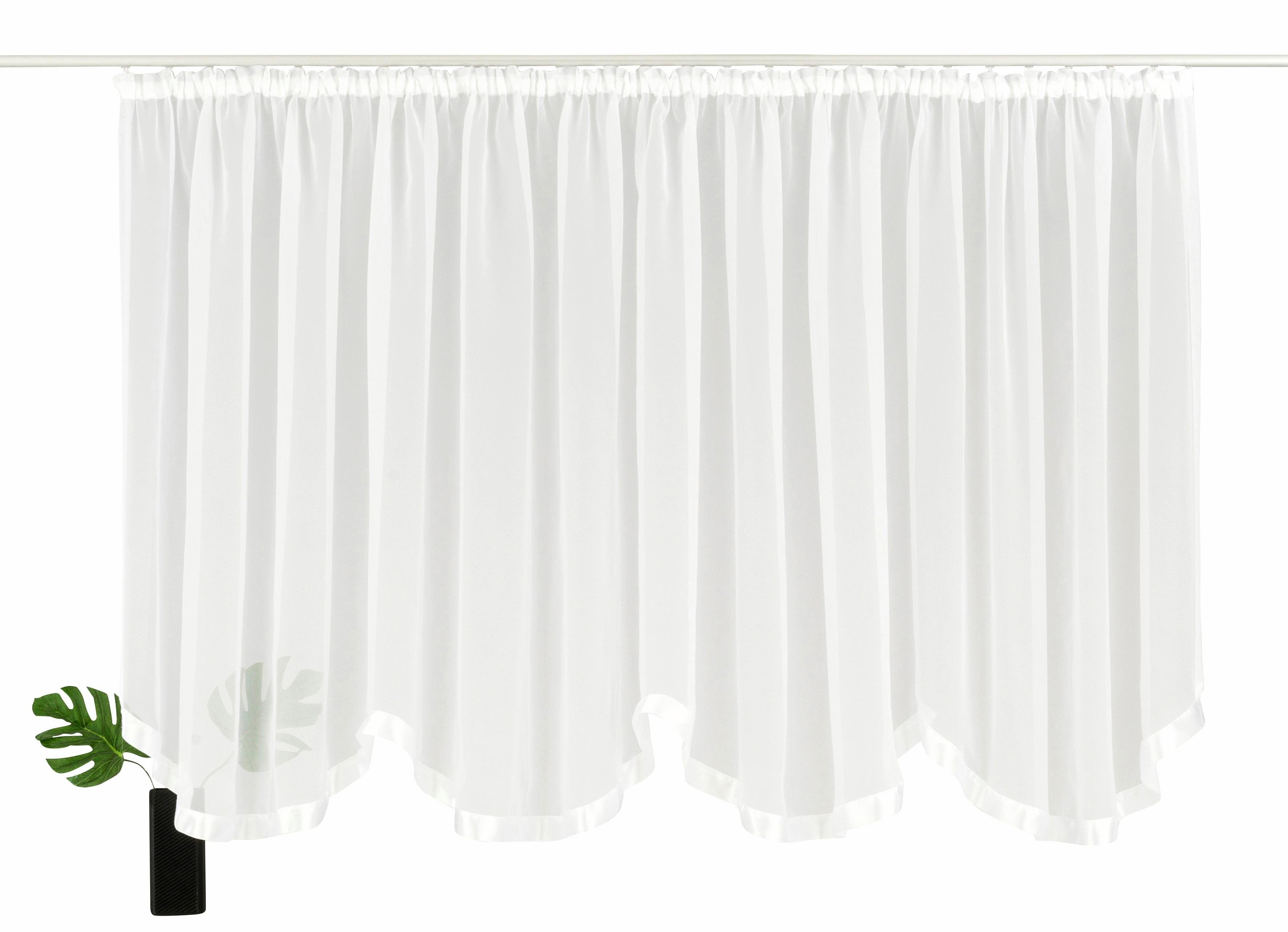 my Transparent Eby, home, Kräuselband Voile, weiß Polyester Bogenstore (1 St), transparent,