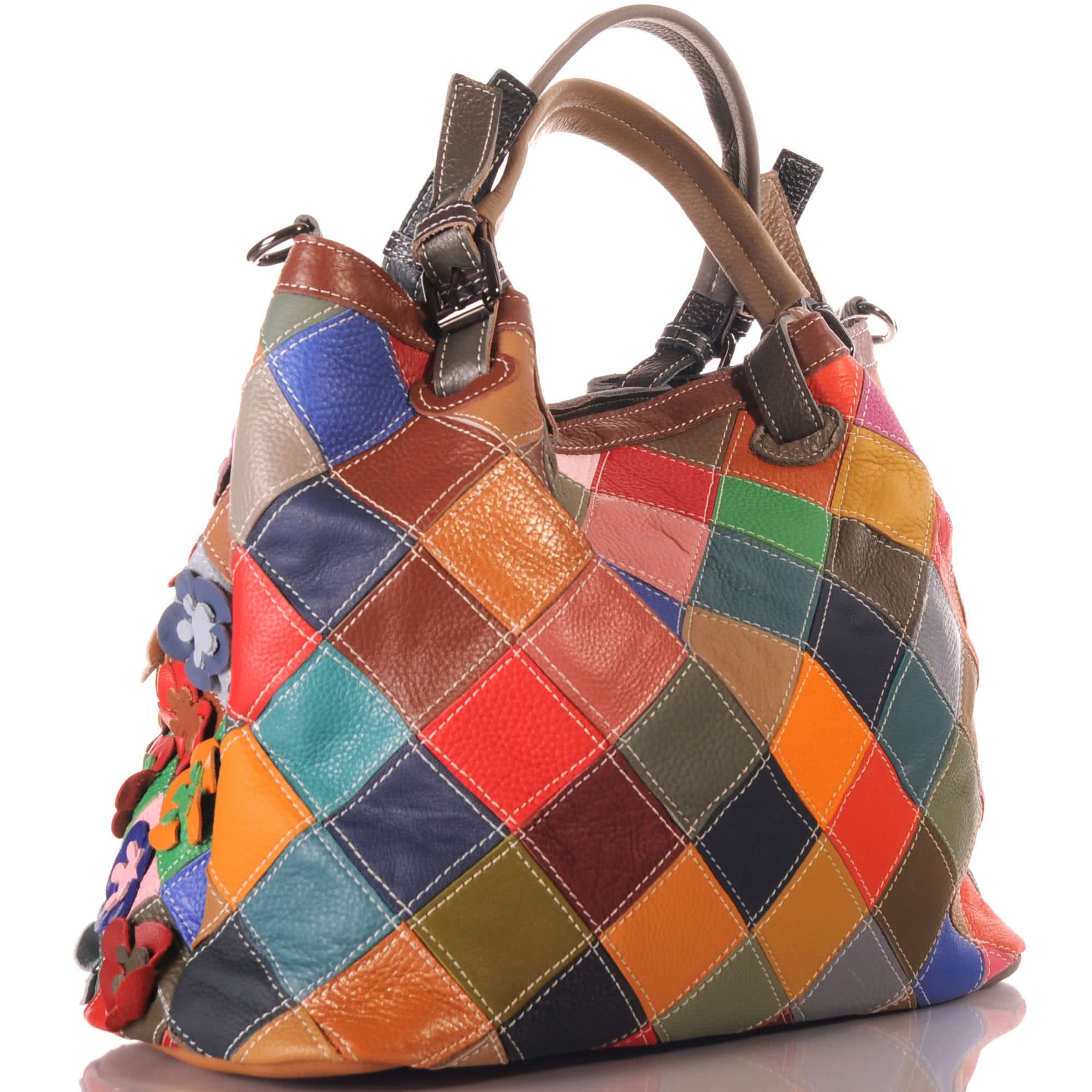 KMISSO Henkeltasche Damen Leder Patchwork Umhänge Henkel Schulter Tasche 30 günstig online kaufen