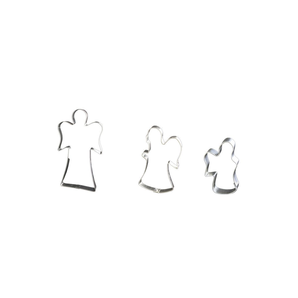 LARES Ausstechform 3er Set Engel, Weißblech, für Weihnachten, Größen 6-19cm - Made in Germany