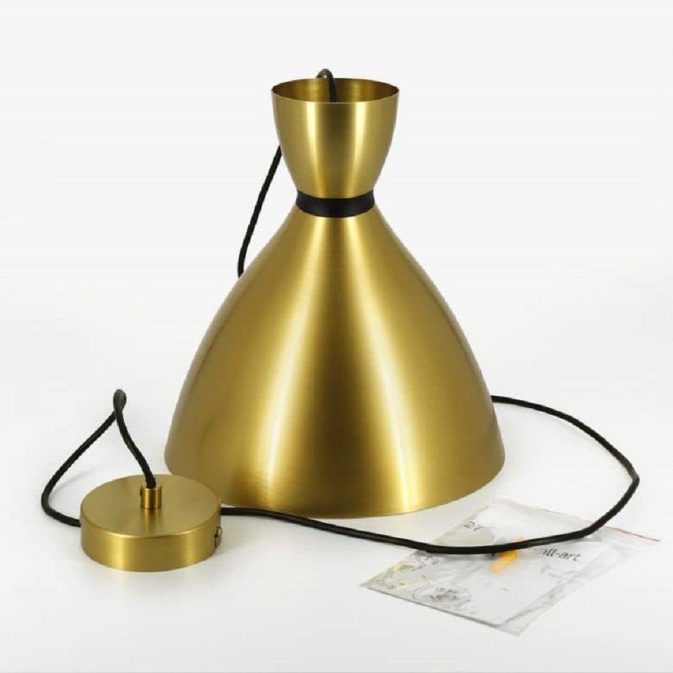 K&L Wall Art Deckenleuchte Vintage Deckenlampe Gold Optik Lampenschirm Industrielle Pendelleuchte, Retro Hängelampe Konisch