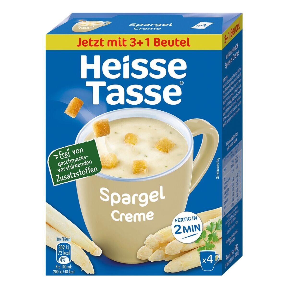 Heisse Tasse Fertiggericht Spargel Creme, 4 Beutel