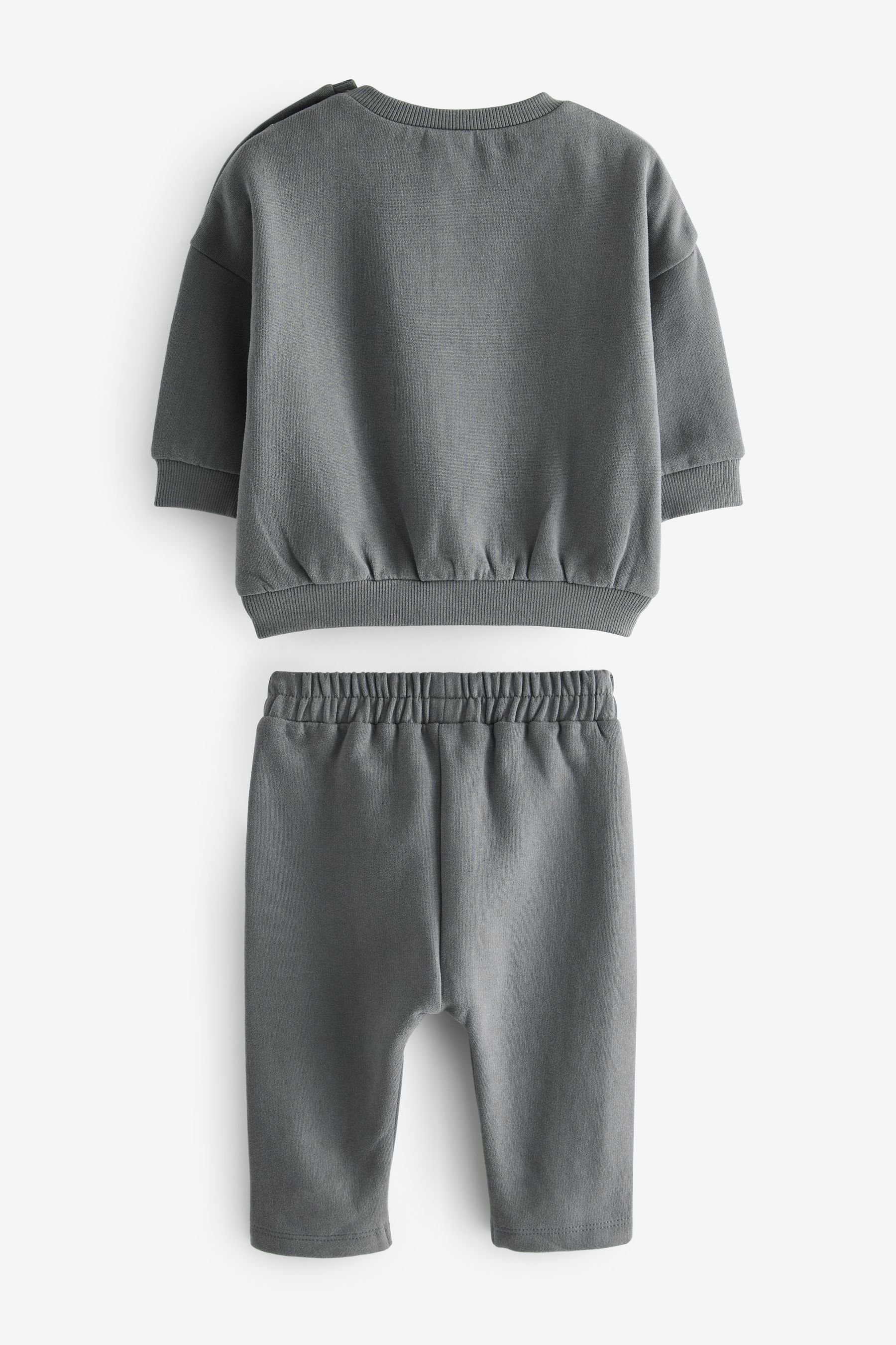 (2-tlg) 2-teiliges Jogginghose Baby-Set Sweatshirt Charcoal Man Next mit Little Sweatanzug Grey und