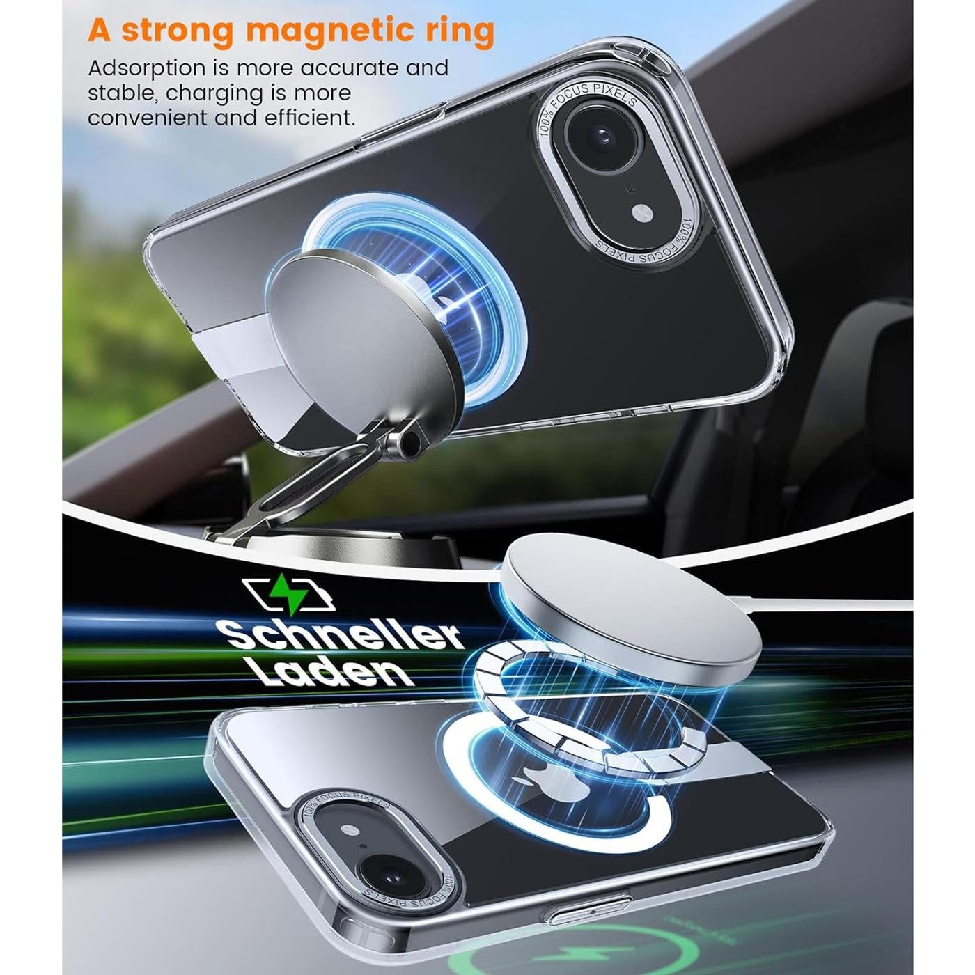 CoolGadget Handyhülle für Apple iPhone 14 Pro Max 6,7 Zoll, TPU Schutz Hülle Metall Ständer aufklappbar Hülle für Magsafe Zubehör