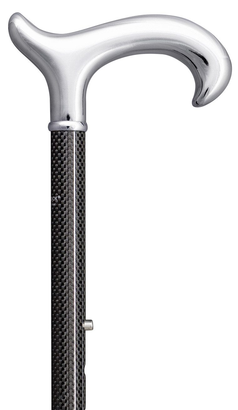 Stockshop Gehstock Gehstock Carbon Derby Chrom, Derbygriff, Gummipuff.