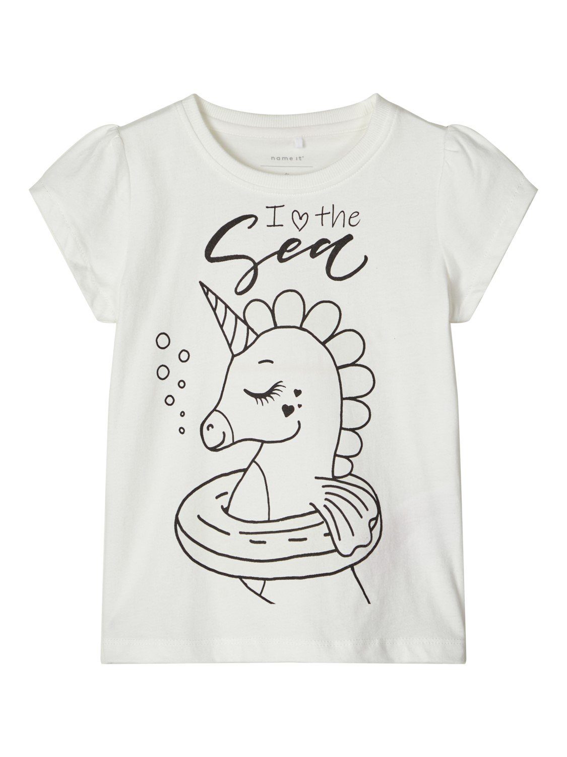 Name It T-Shirt Name It Mädchen T-Shirt mit Farbeffekten Einhorn (1-tlg) aus reiner Baumwolle, mit Frontprint