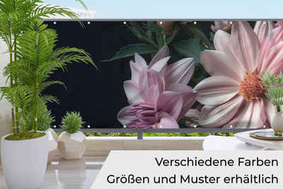 MuchoWow Balkonsichtschutz Blumen - Rosa - Natur (1-St) Sichtschutz Balkon ohne Bohren, 500x85 cm