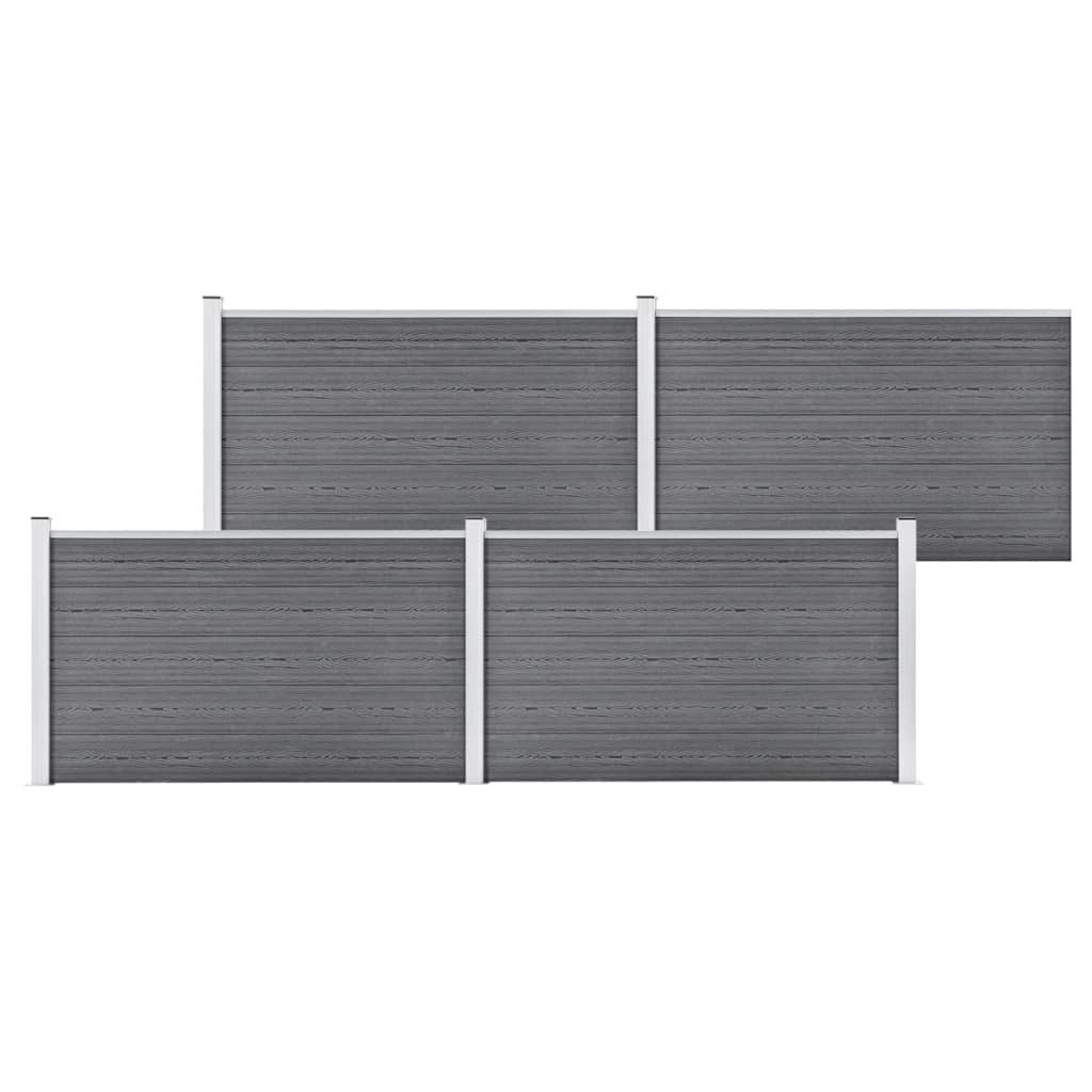 Gartentor Gartenzaun WPC 699x106 cm Grau