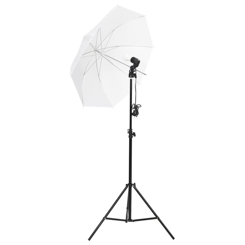 Fotostudio-Beleuchtung Fotohintergrund mit Set Schirmen Stativen vidaXL