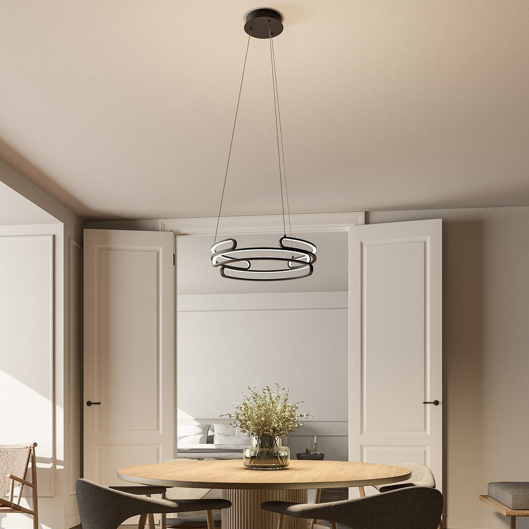 Neona LED Deckenleuchte SOLEA Schwarz, Dimmbar per Wandschalter in 3 Stufen, LED fest integriert, Warmweiß