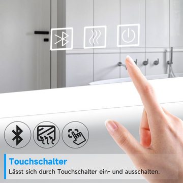 SONNI Badspiegel LED Bad Speigel mit Bluetooth Badspiegel mit Beleuchtung 60 x 50 cm