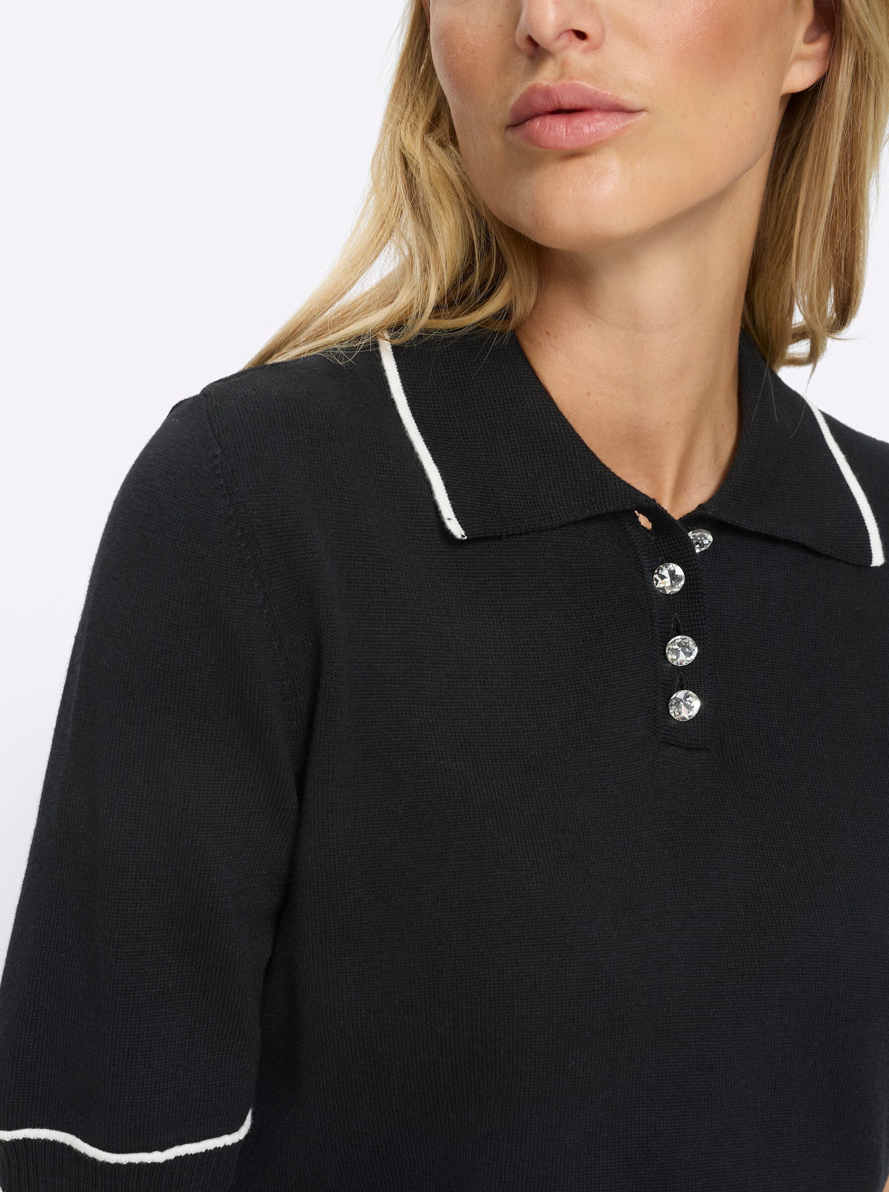 heine Strickpullover Pullover Kurzarm Feinstrick